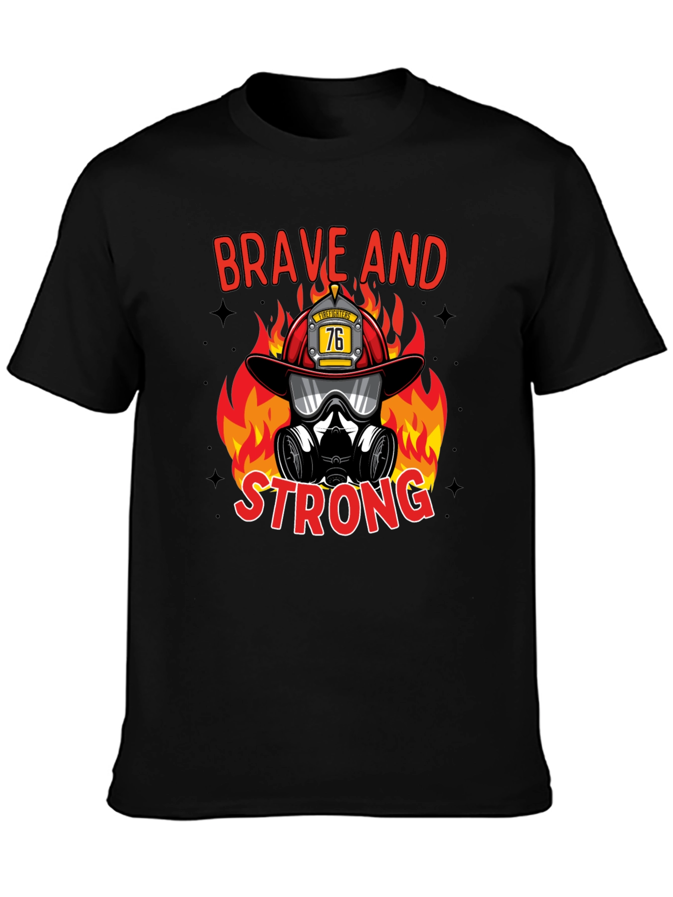 Black Brave Firefighter Graphic T-Shirt view 3