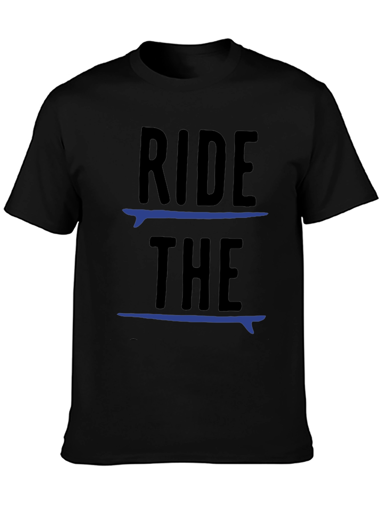 Black Ride The Surf T-Shirt - Cool Surfer Tee view 3