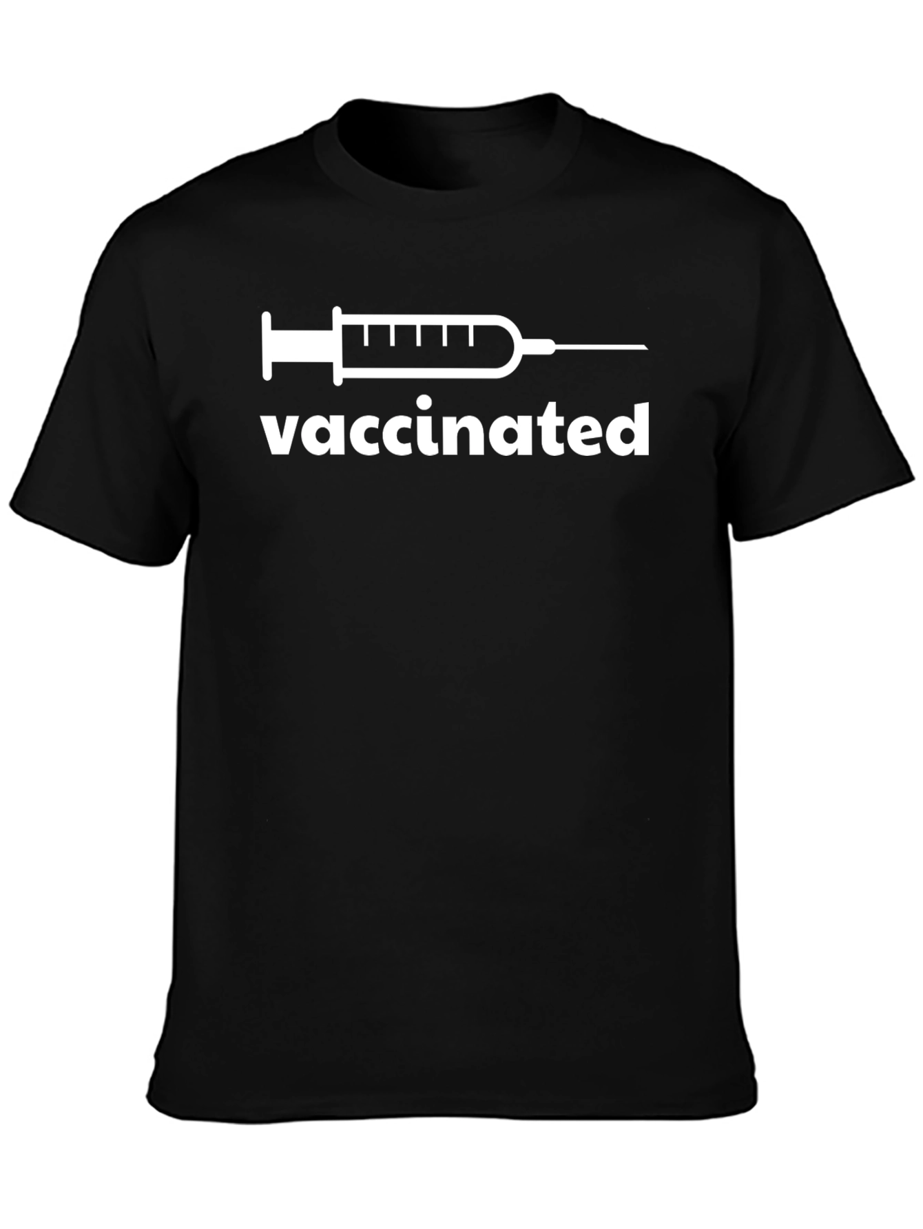 Black Vaccinated T-Shirt - Pro-Vaccine Apparel view 3