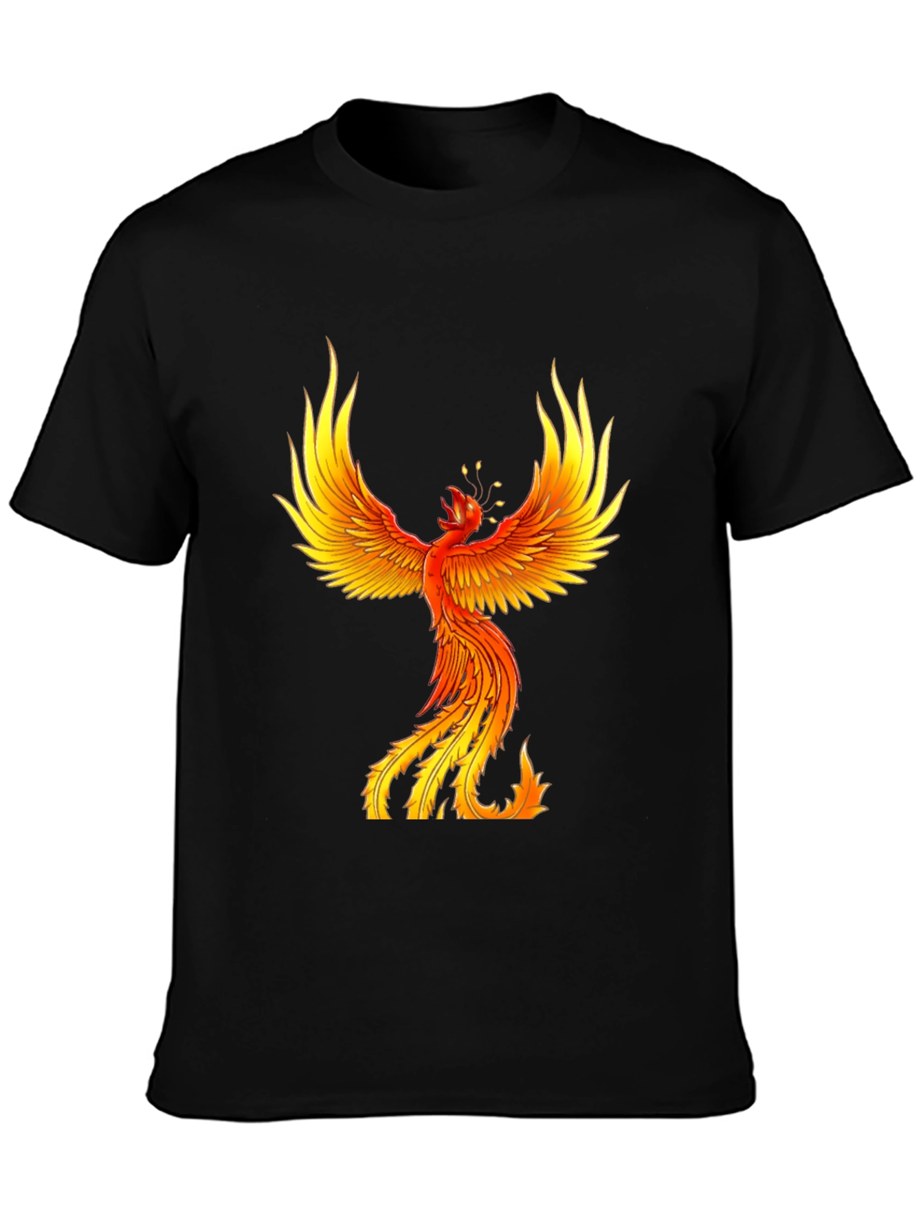 Black Fiery Phoenix Graphic Tee - Bold Black view 3