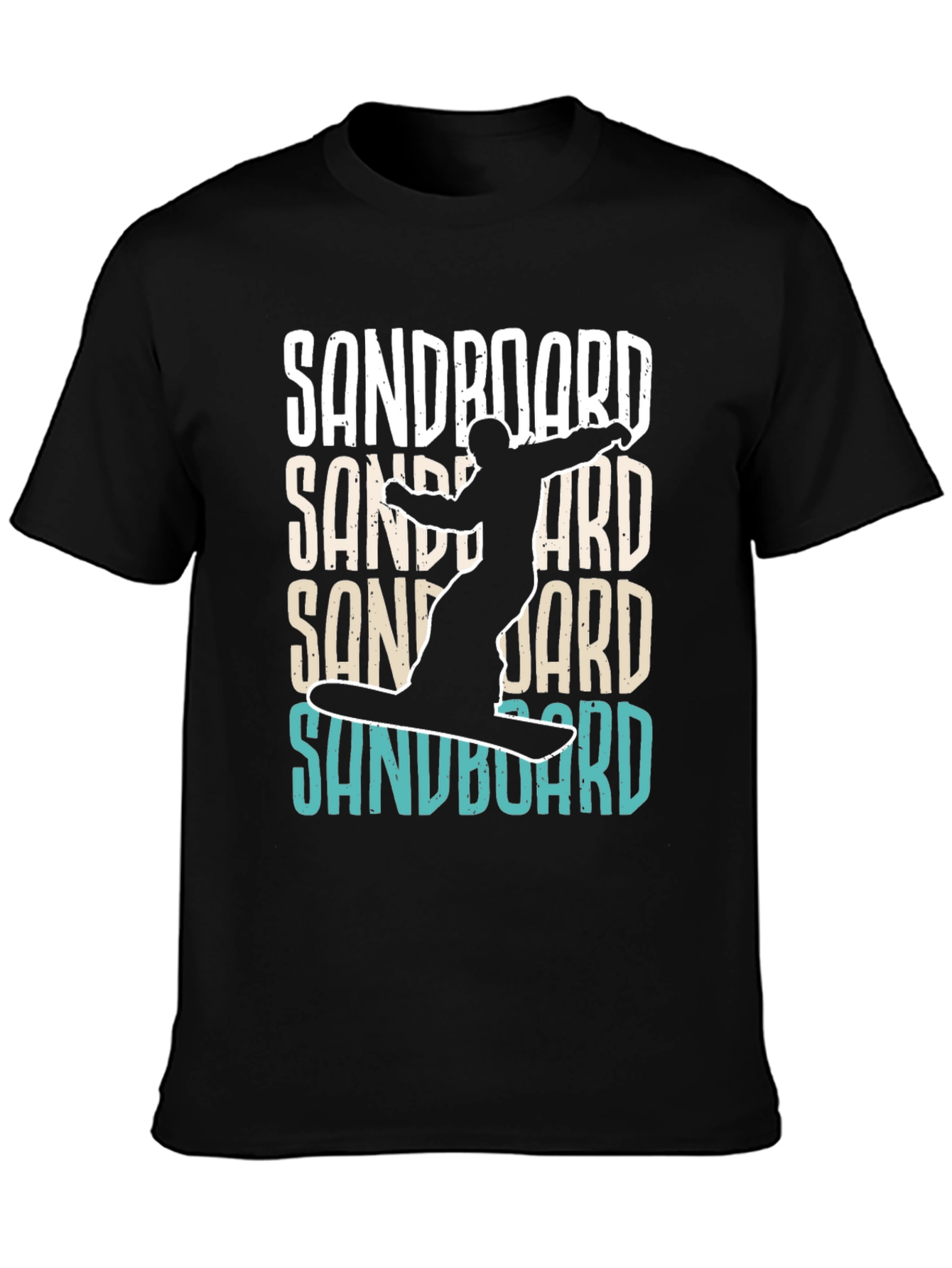 Black Sandboard T-Shirt - Unique Sandboarding Design view 3