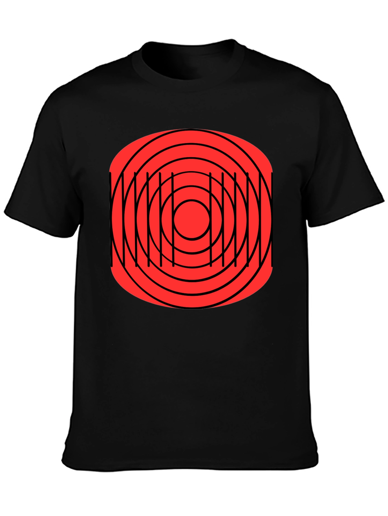 Black Abstract Target Graphic T-Shirt view 3