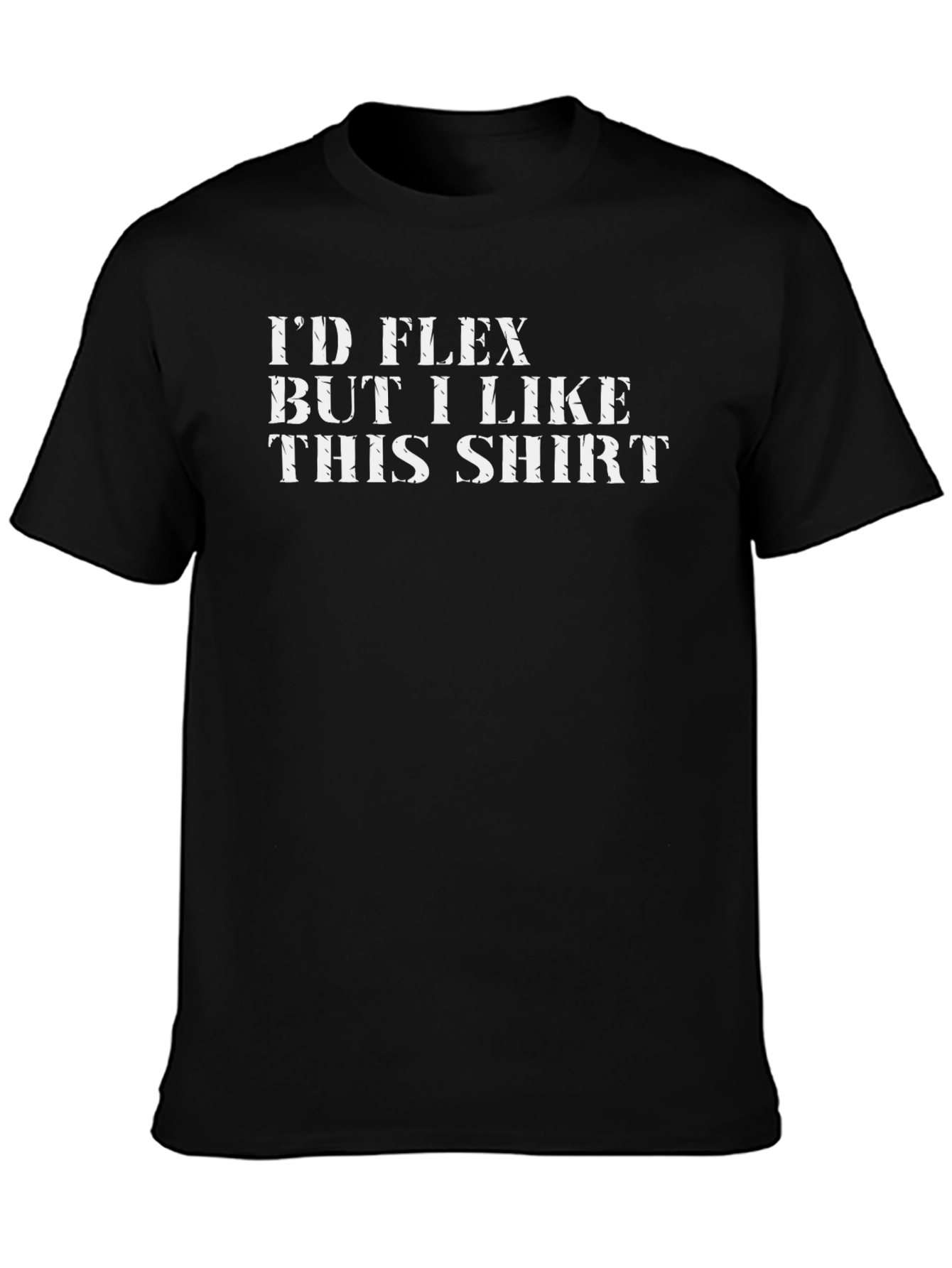 Black Funny I'd Flex But I Like This Shirt Graphic Tee view 3