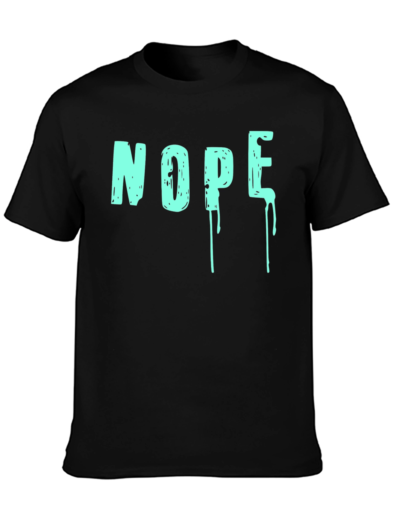 Black Nope Graphic T-Shirt - Men's Crew Neck view 3