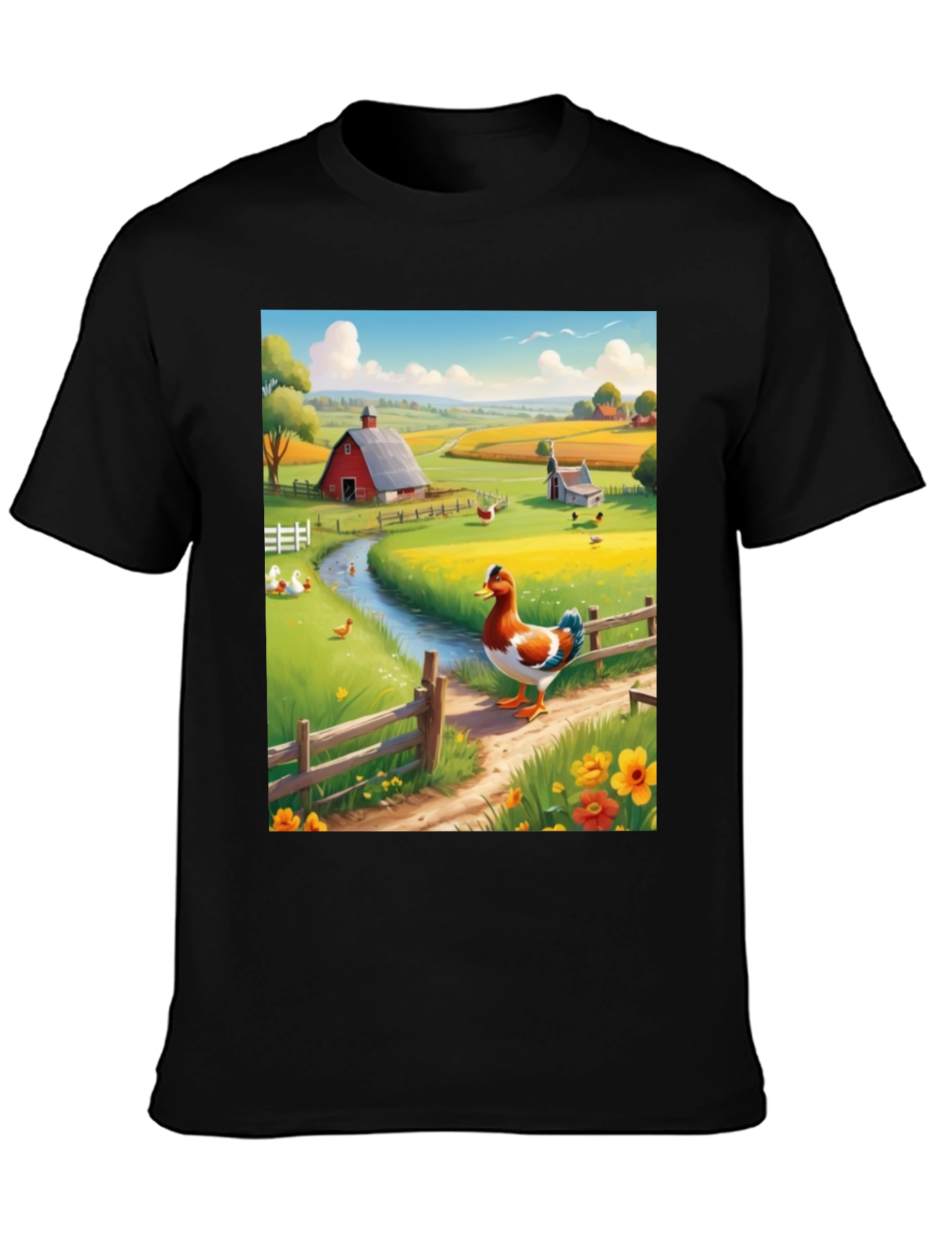 Black Farm Duck Graphic Tee - Countryside Charm view 3