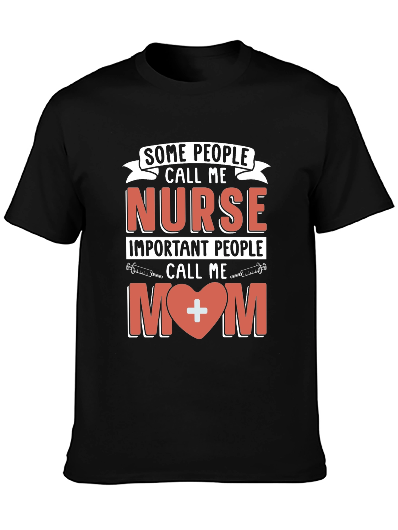 Black Nurse Mom T-Shirt - Gift for Nursing Moms view 3