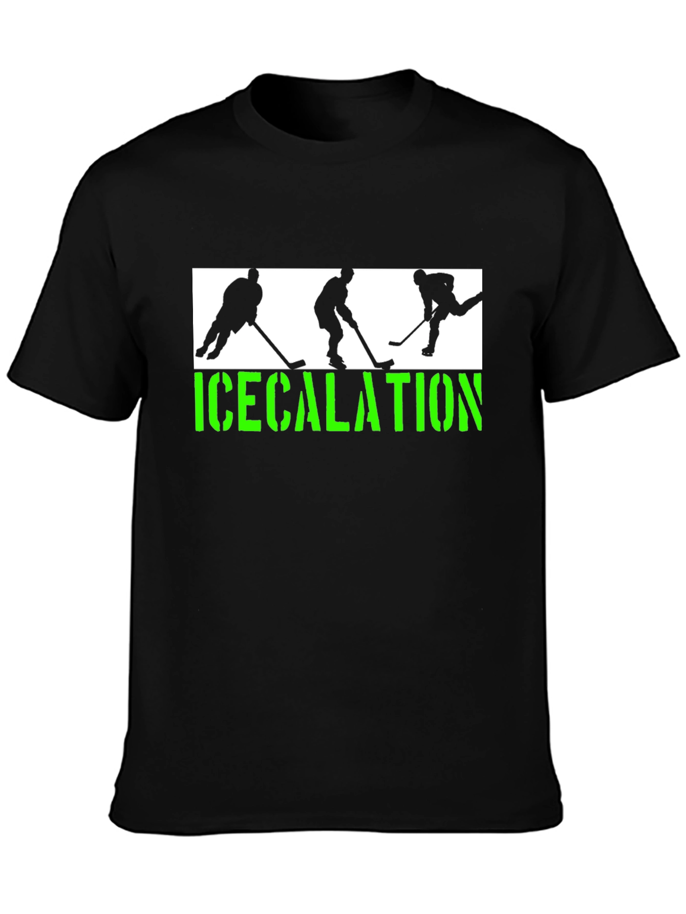 Black Icecalation Hockey Graphic T-Shirt view 3