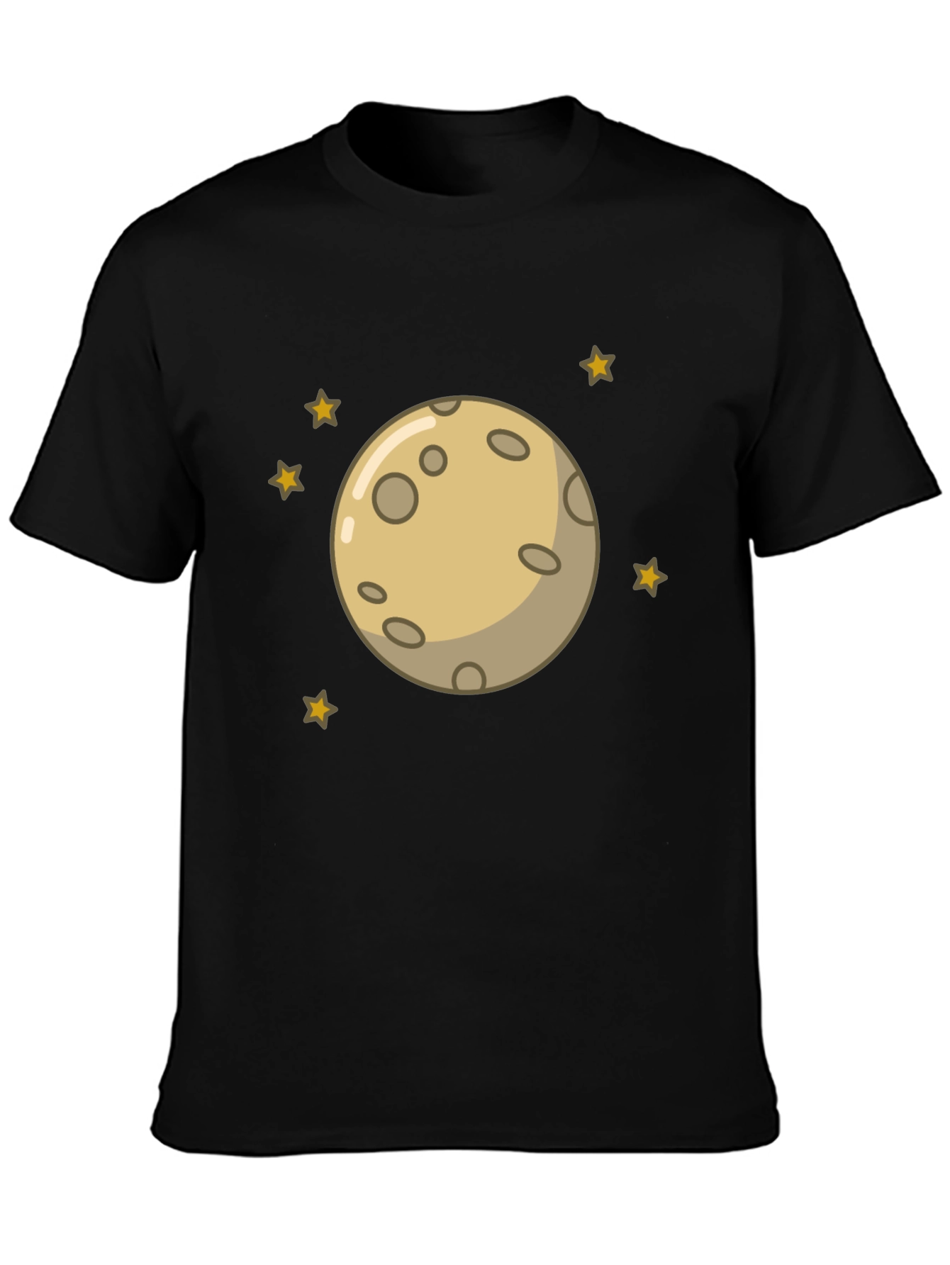 Black Moon and Stars Graphic Black T-Shirt view 3
