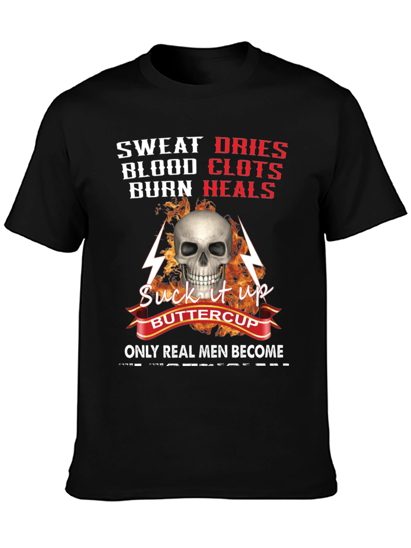 Black Sweat Blood Burn Graphic T-Shirt view 3