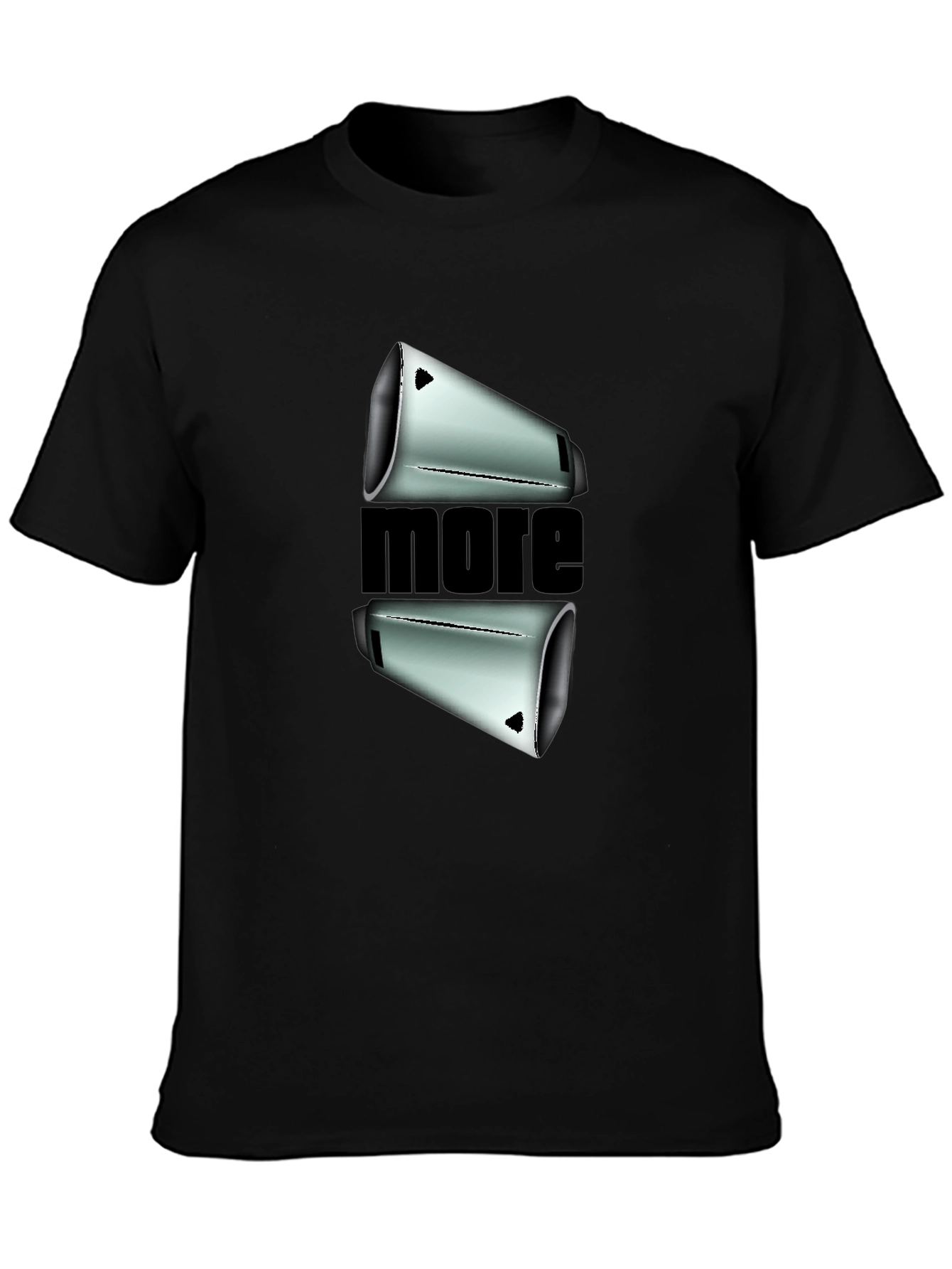 Black Modern "More" Graphic Black T-Shirt view 3