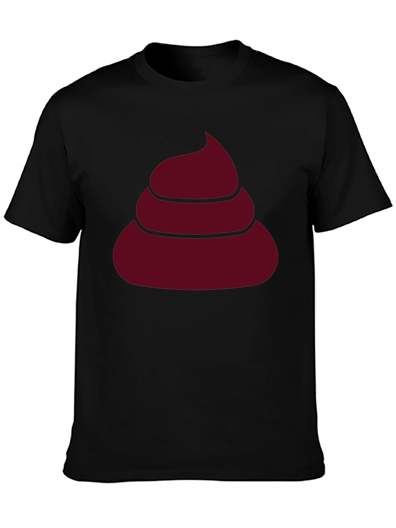 Black Novelty Poop Emoji Graphic Black T-Shirt view 3