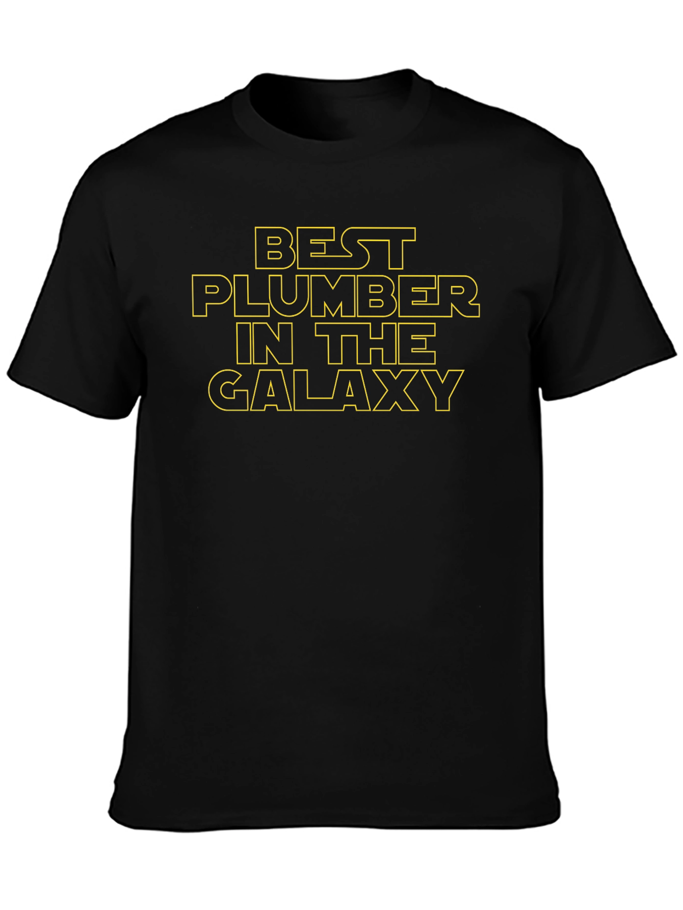 Black Best Plumber in the Galaxy T-Shirt view 3