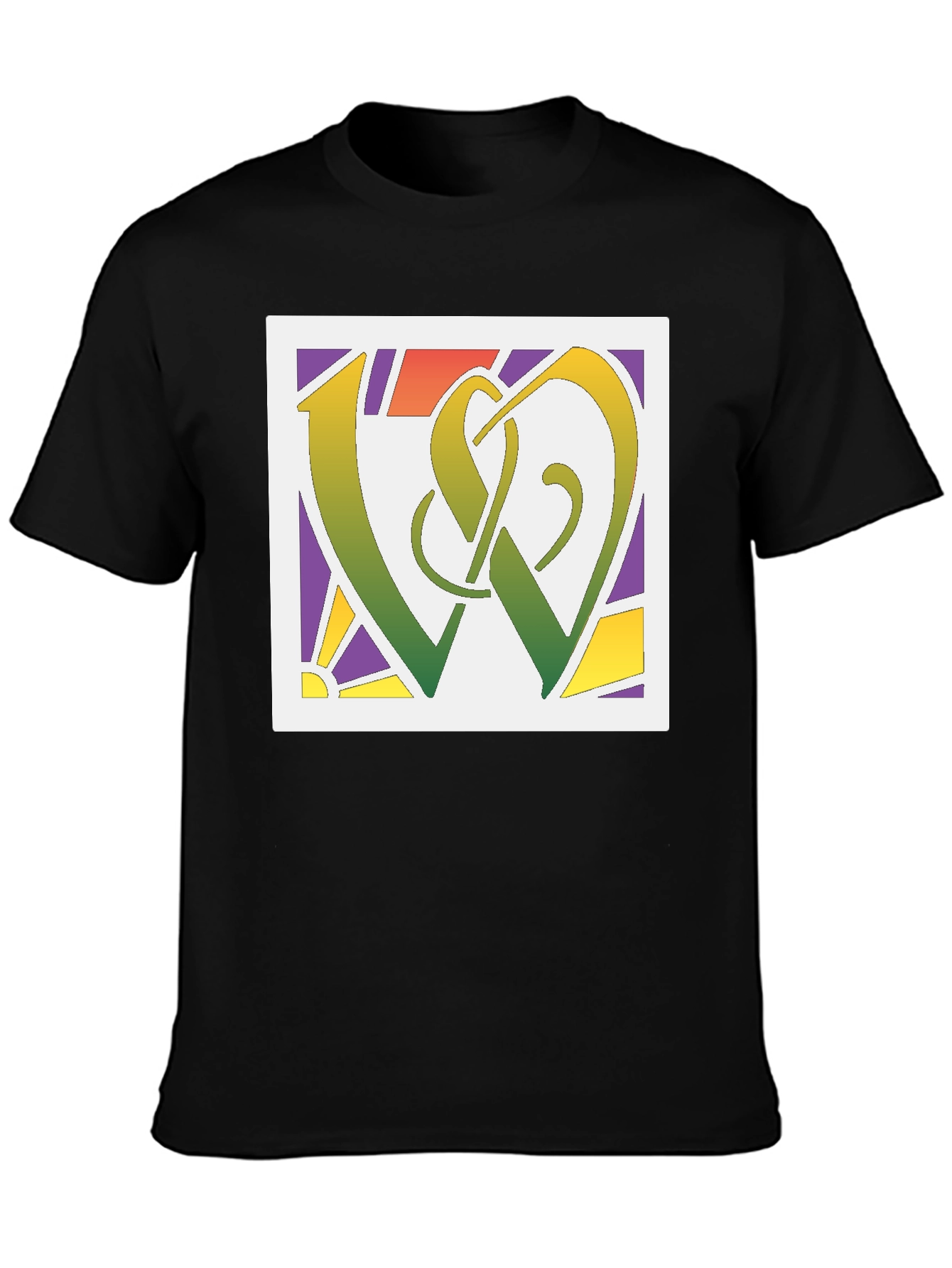 Black Abstract Symbol Graphic Tee - Modern Style view 3