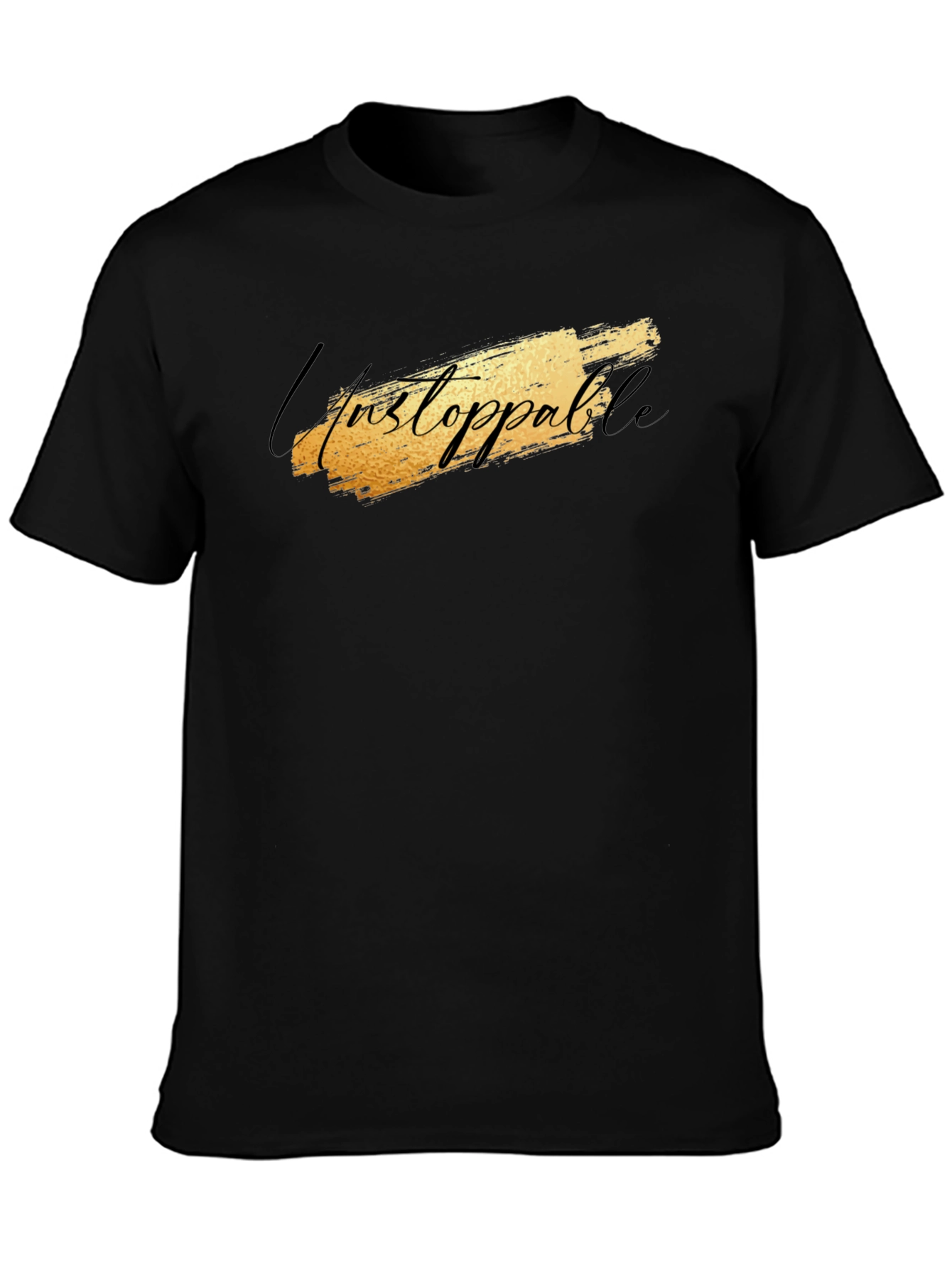 Black Unstoppable Graphic Black T-Shirt for Men view 3