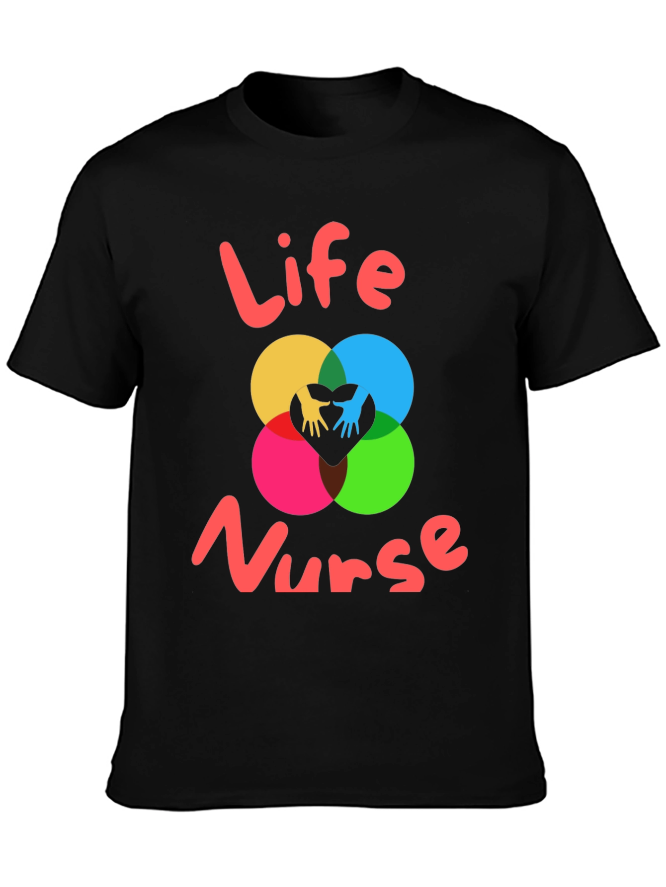 Black Life Nurse Graphic Tee - Black Cotton T-Shirt view 3