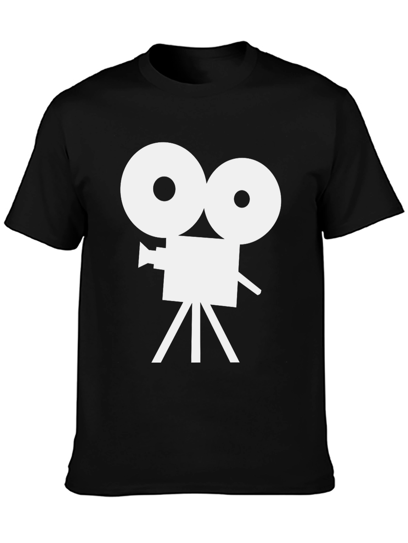 Black Retro Movie Camera T-Shirt - Vintage Film Tee view 3