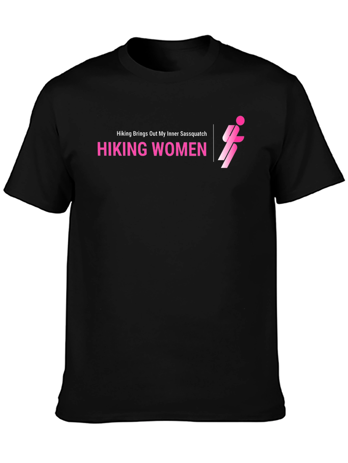 Black Hiking Women Graphic T-Shirt - Sassquatch Edition view 3