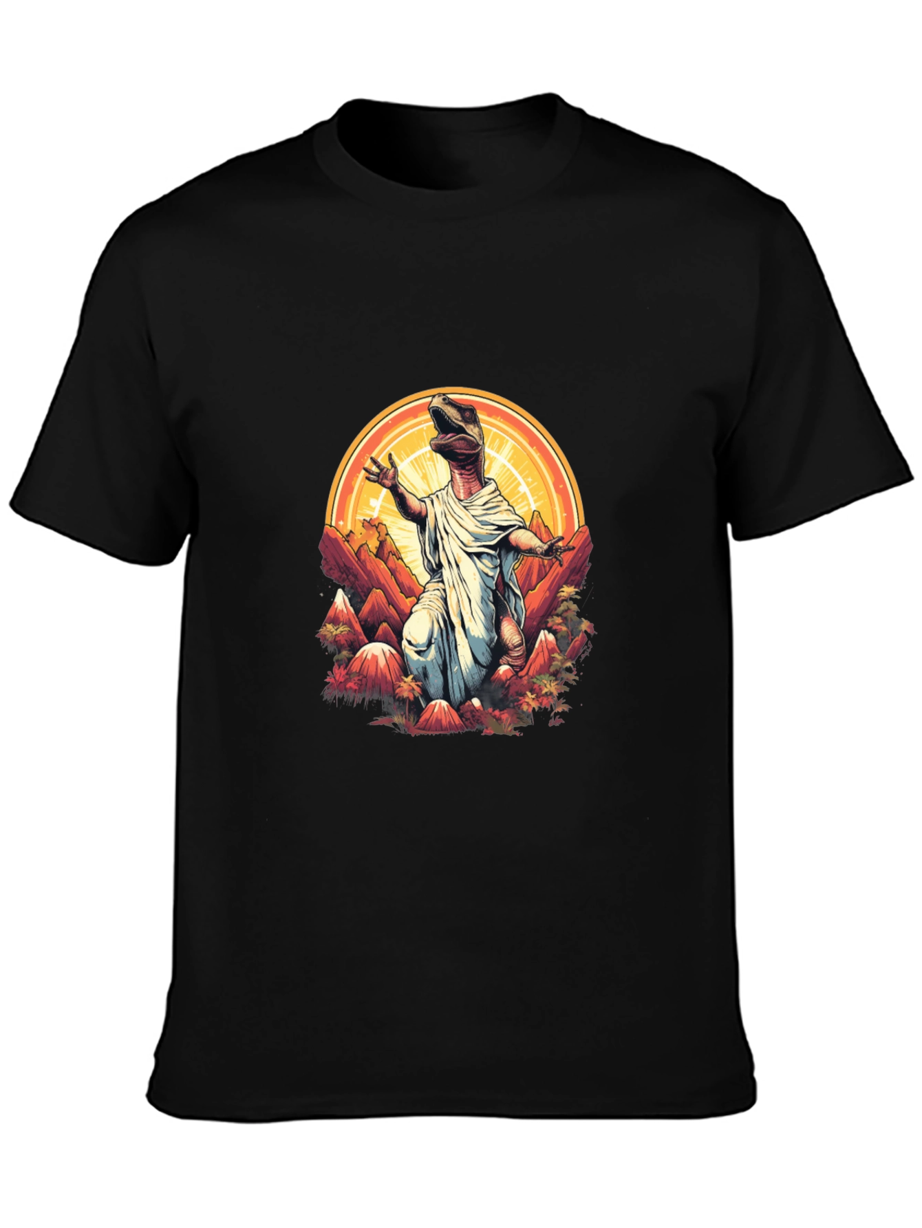 Black Dino-Jesus Graphic Tee view 3
