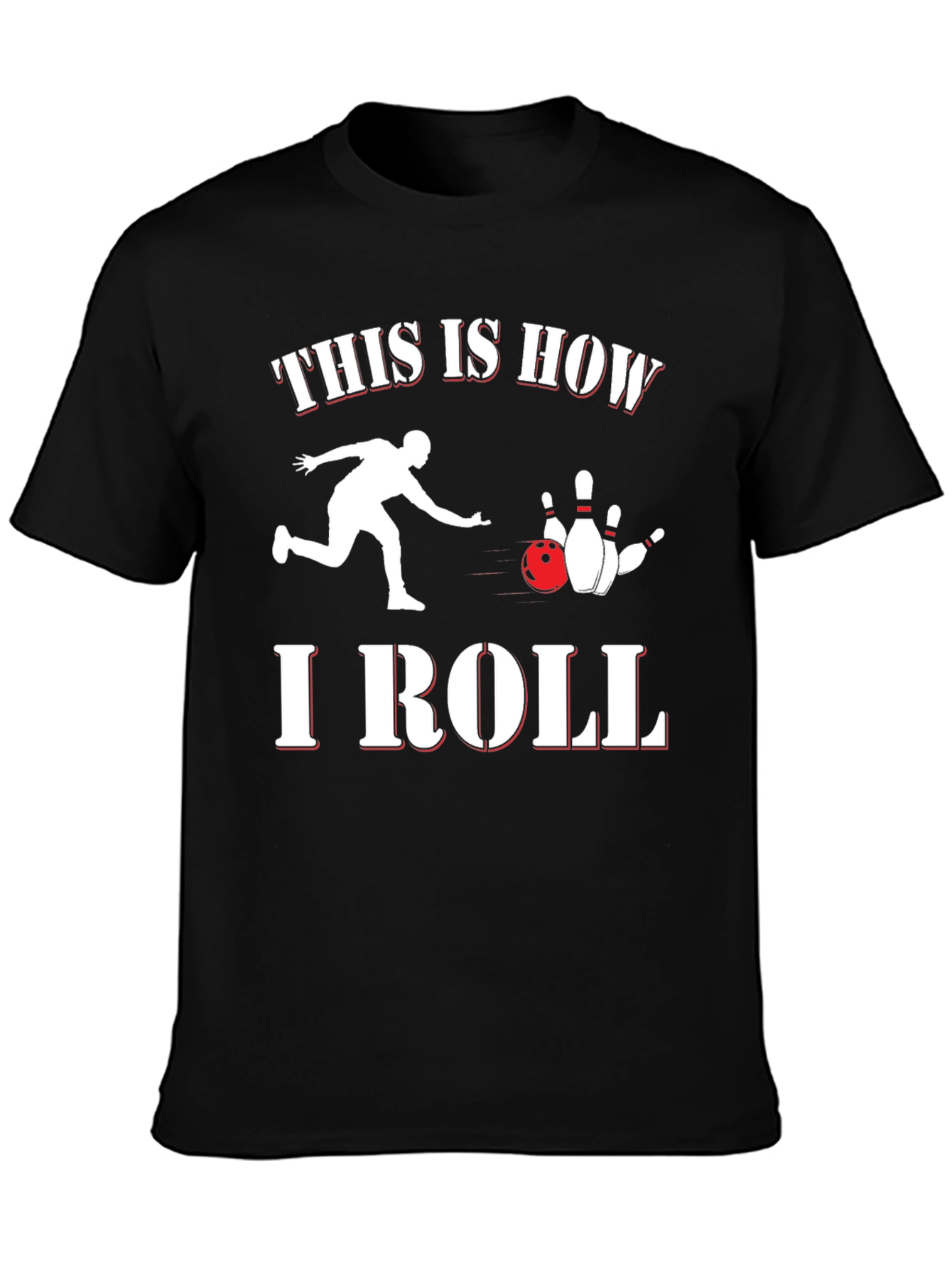 Black This Is How I Roll Bowling Graphic Tee view 3