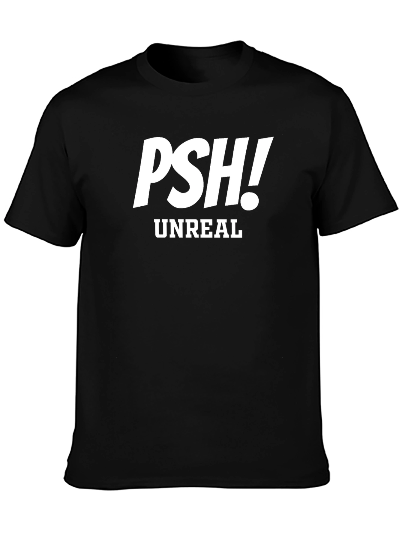 Black PSH! Unreal Graphic Tee - Black Cotton T-Shirt view 3