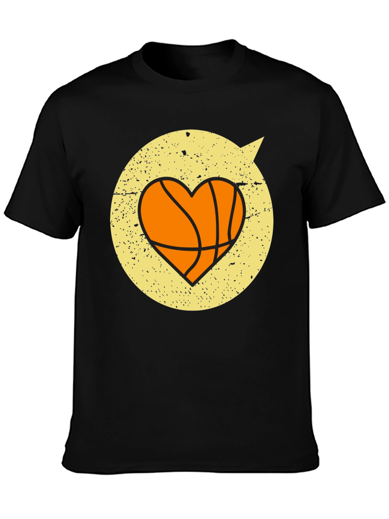 Black Basketball Heart Graphic Tee - Stylish & Comfortable view 3