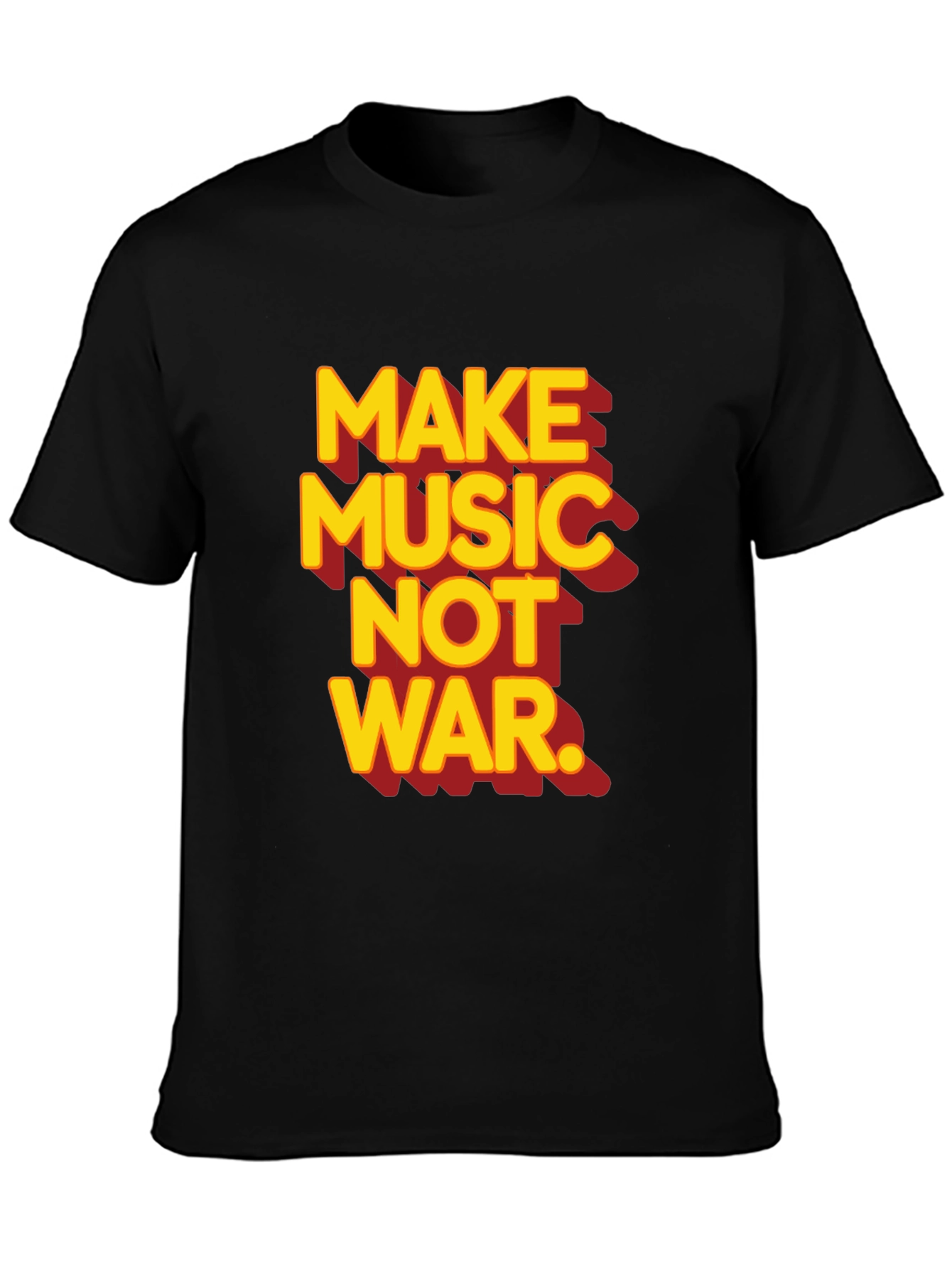 Black Make Music Not War Graphic T-Shirt view 3