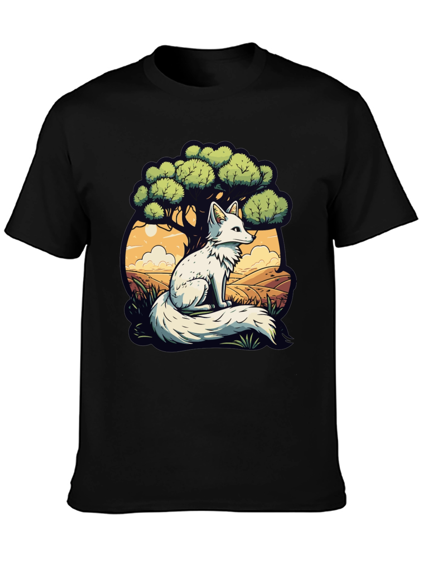 Black Arctic Fox Graphic Tee - Nature Lover's T-Shirt view 3