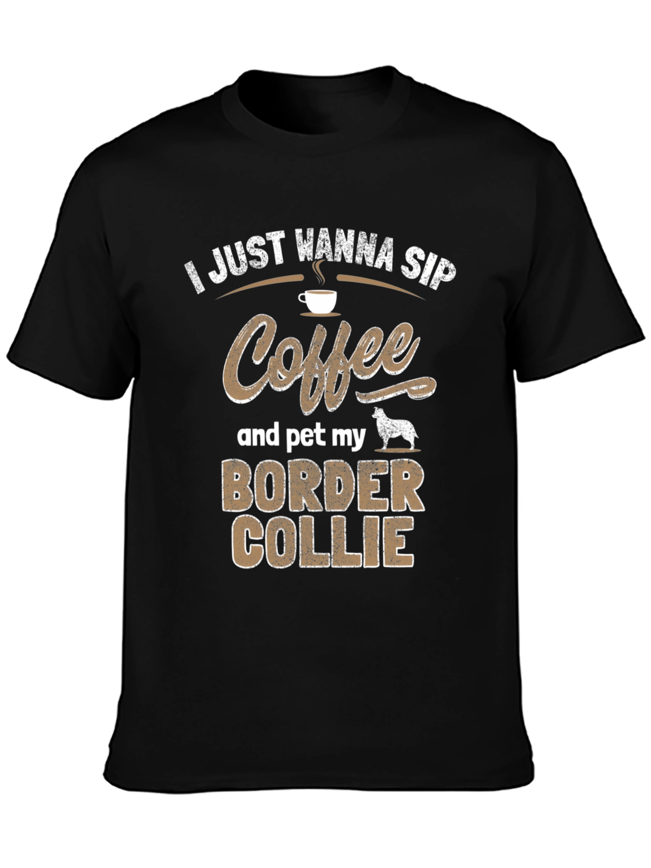 Black Coffee and Border Collie T-Shirt view 3