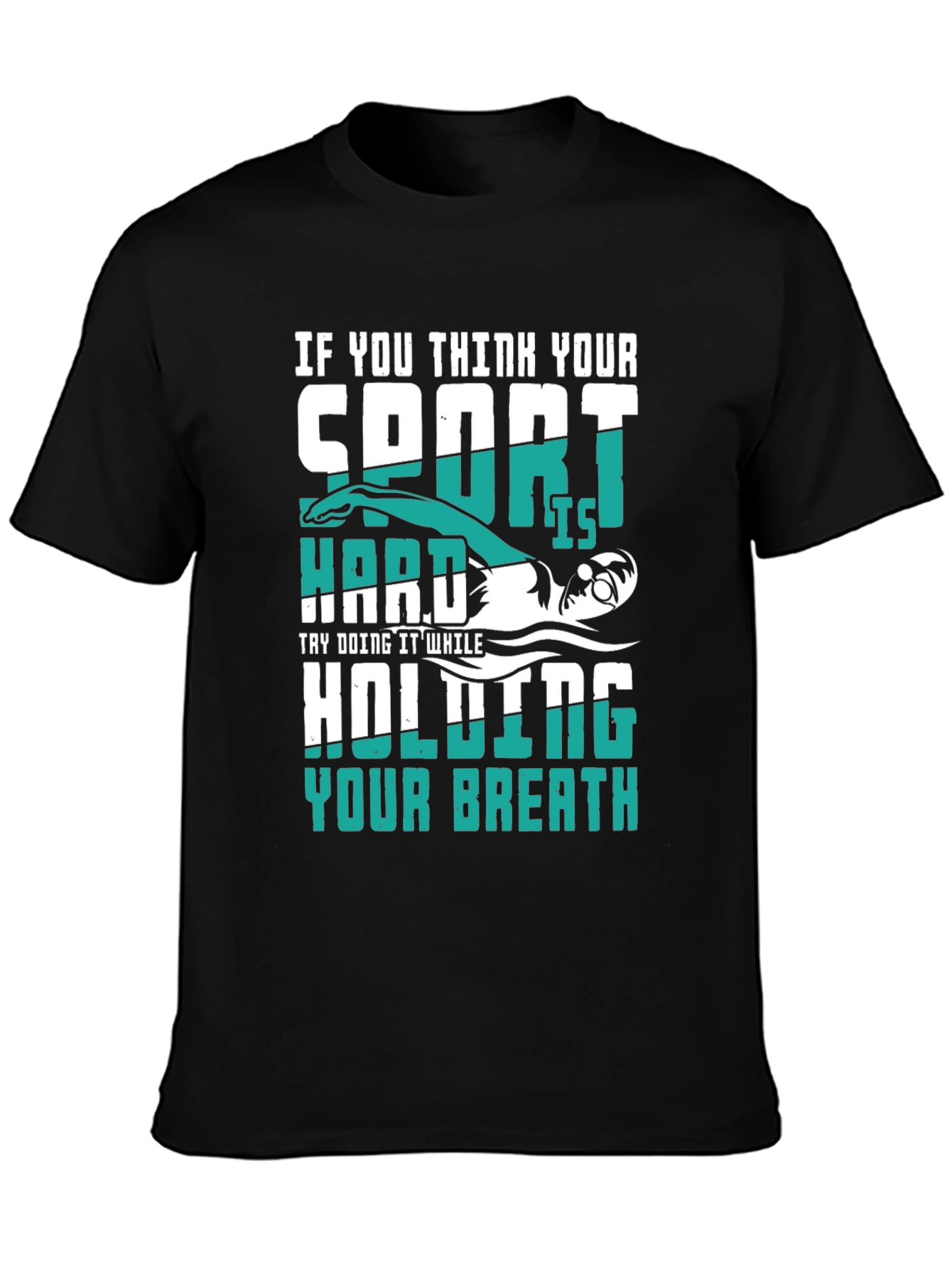 Black Swimmer Graphic T-Shirt: Holding Your Breath view 3