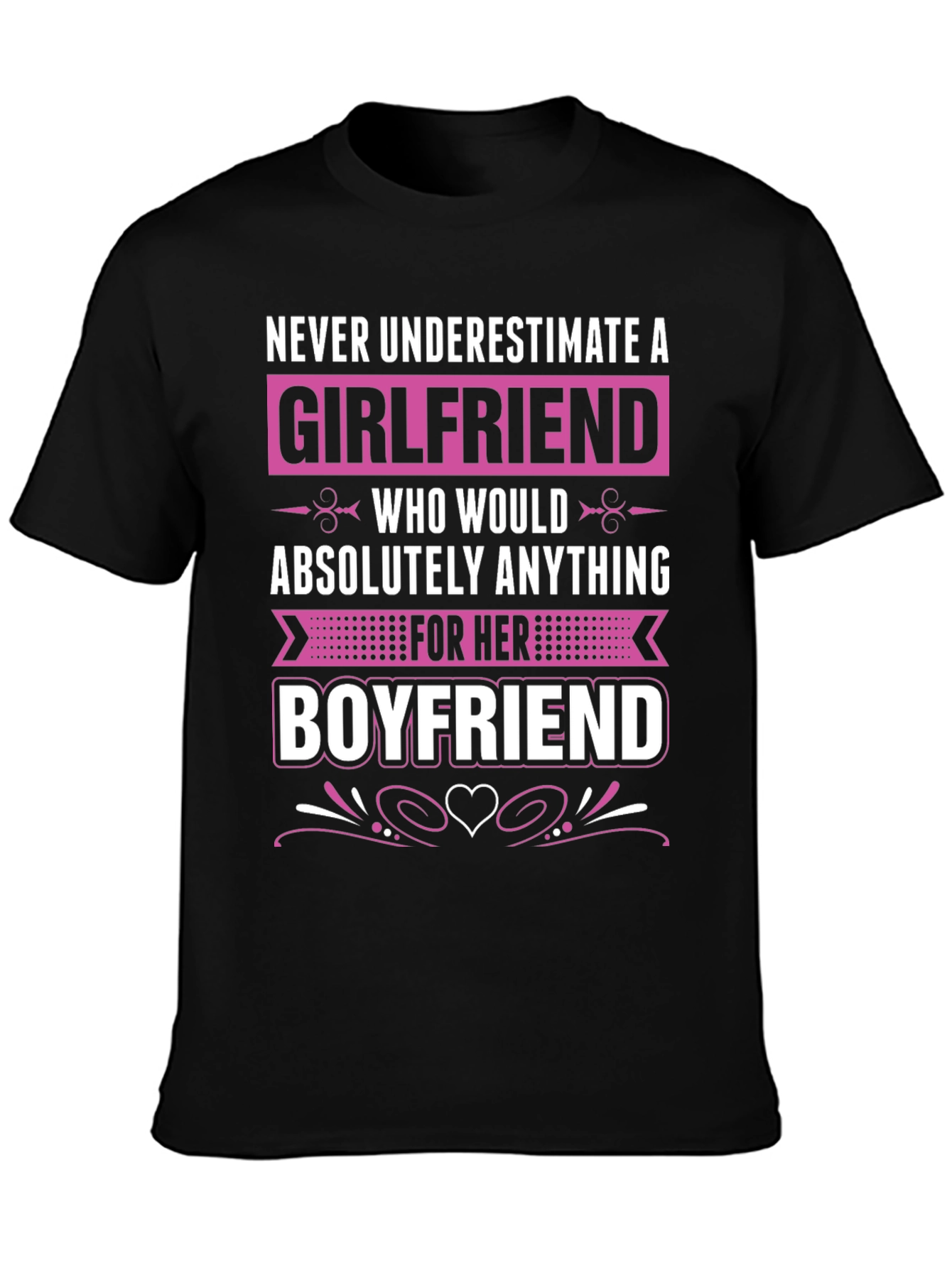 Black Girlfriend Boyfriend Graphic Tee - Novelty T-Shirt view 3
