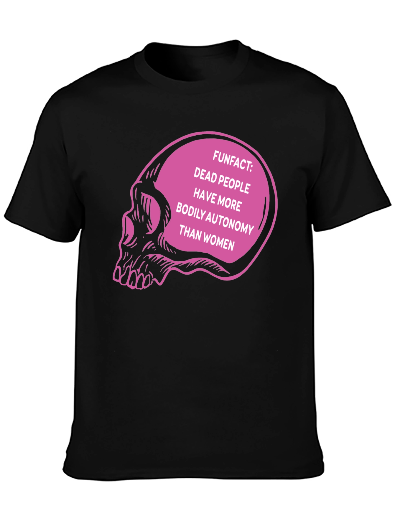 Black Bodily Autonomy Skull T-Shirt view 3