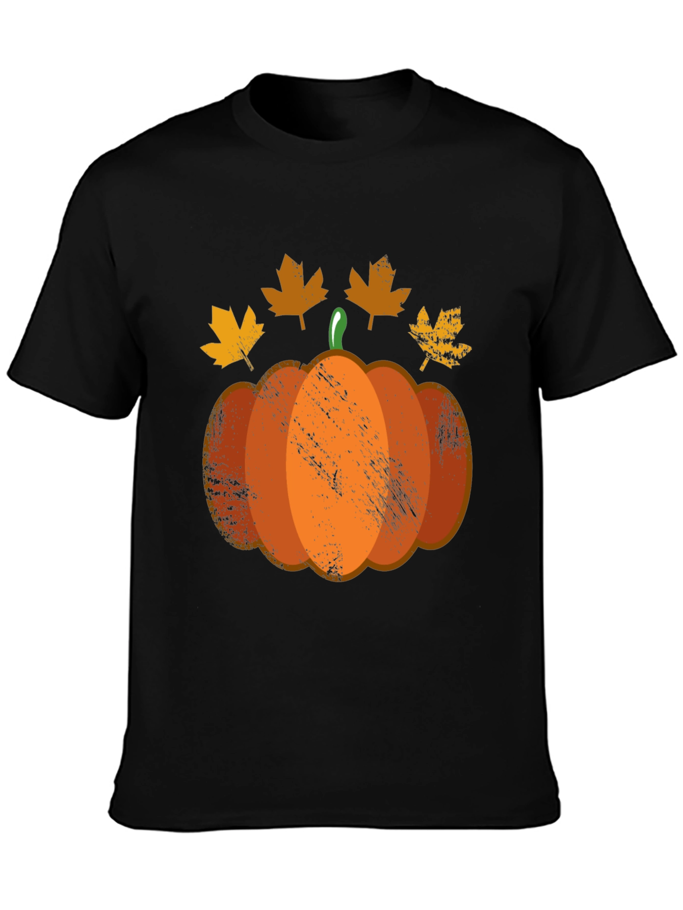Black Fall Pumpkin T-Shirt - Autumn Harvest Apparel view 3