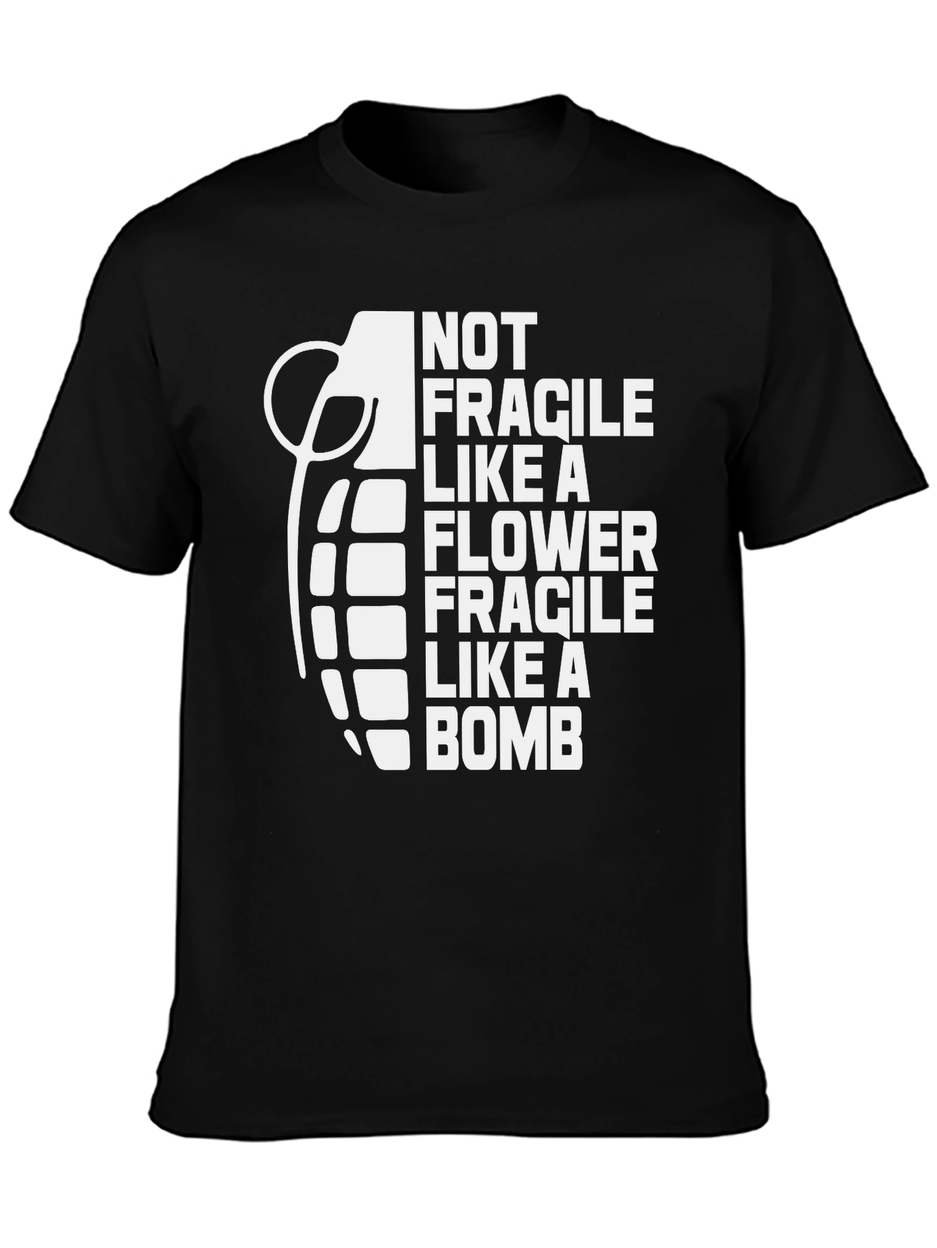 Black Fragile Like a Bomb Graphic Tee view 3