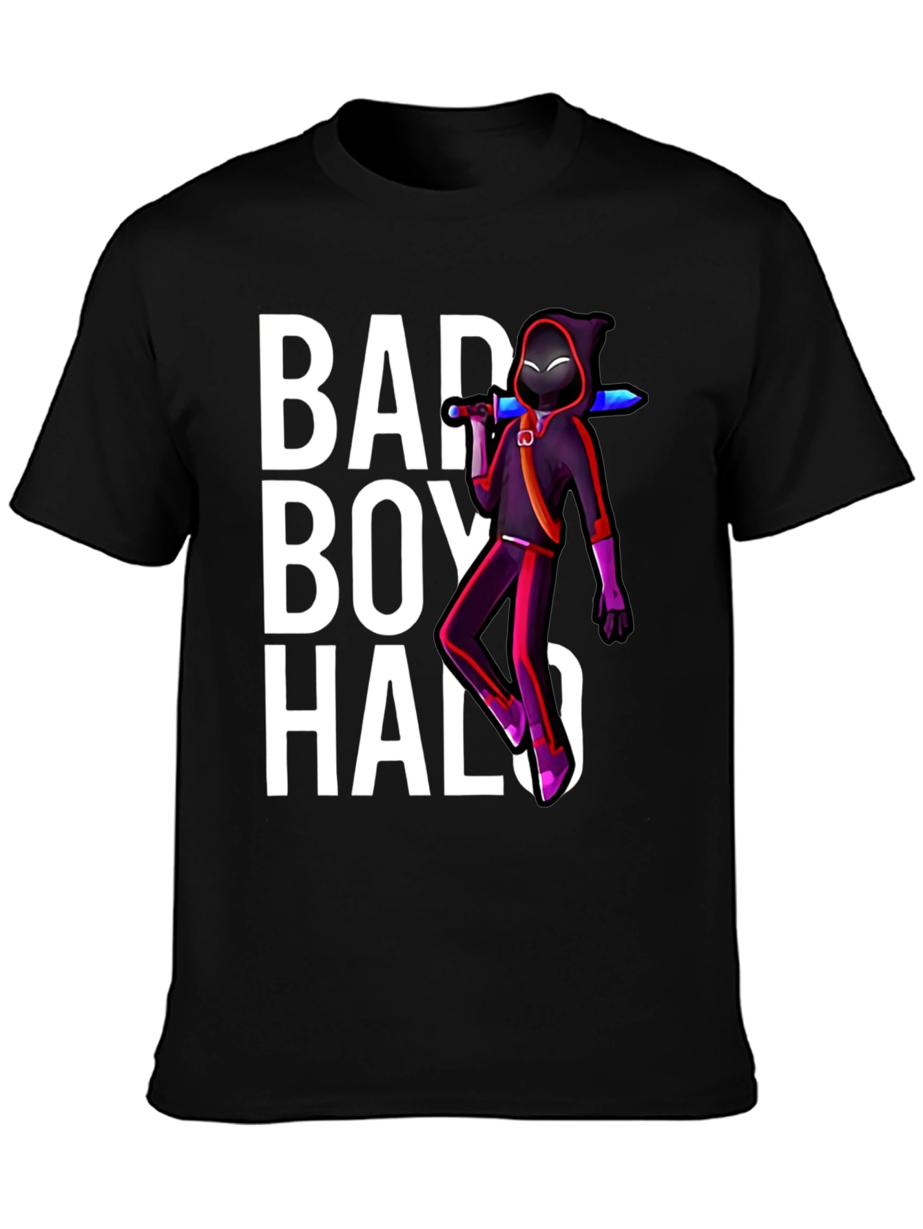Black BadBoyHalo Graphic T-Shirt - Black Crew Neck view 3