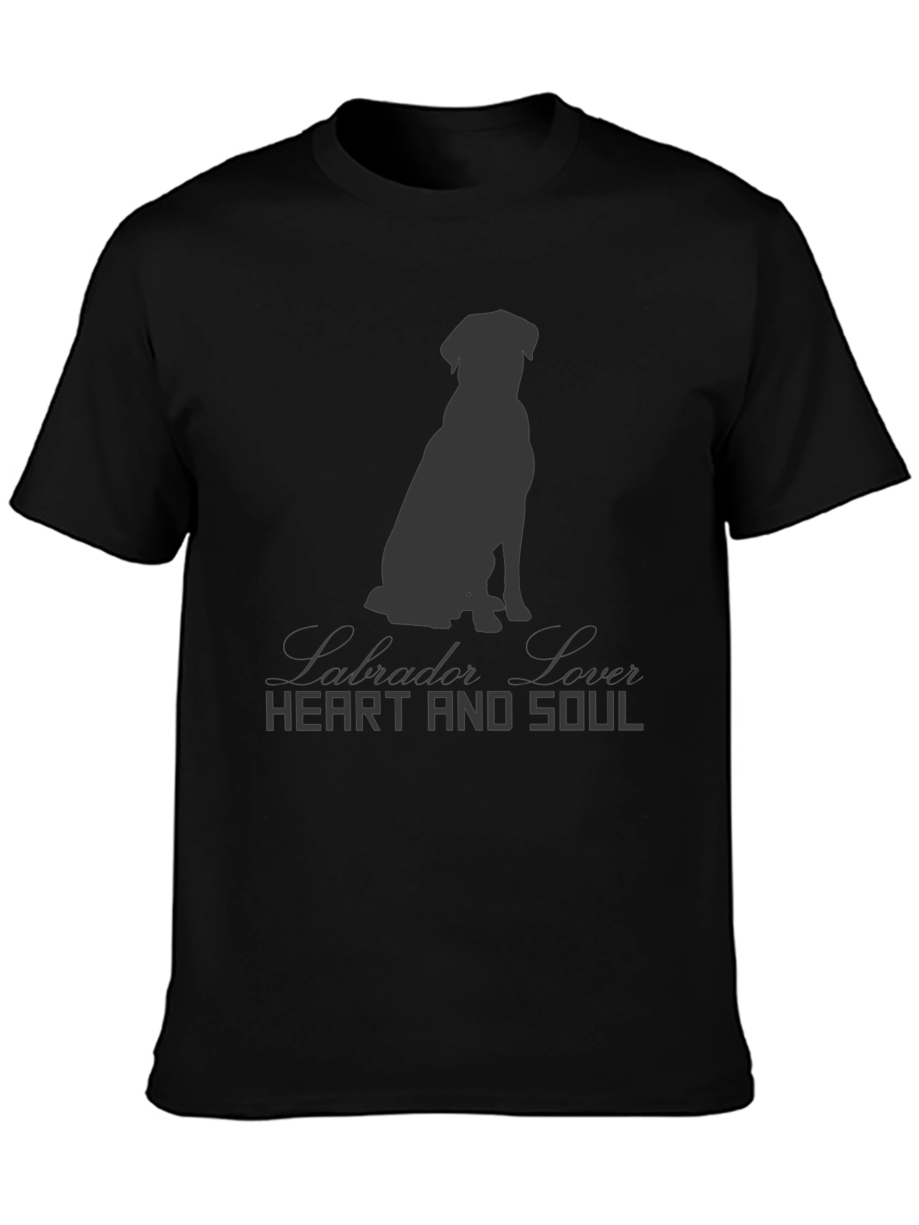 Black Labrador Lover Heart and Soul Black T-Shirt view 3
