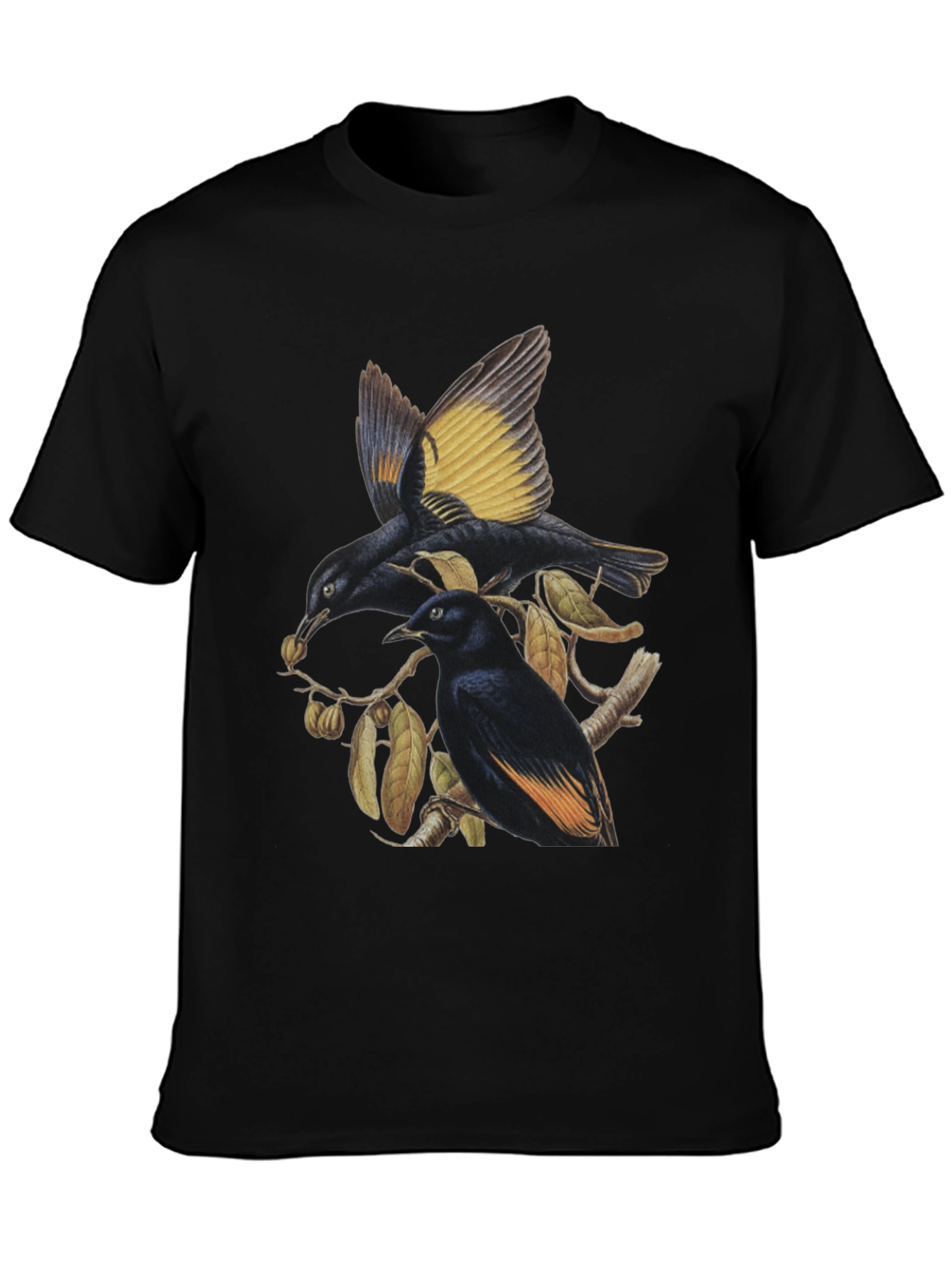 Black Birds on Branch Graphic Tee view 3