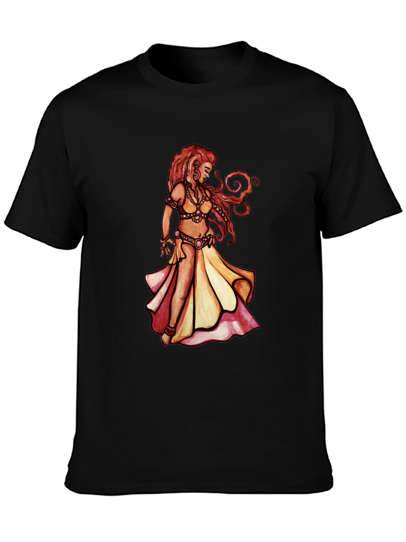 Black Belly Dance Art T-Shirt - Unique Graphic Tee view 3
