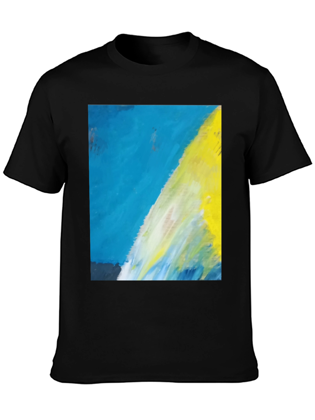 Black Abstract Art T-Shirt - Modern Graphic Tee view 3