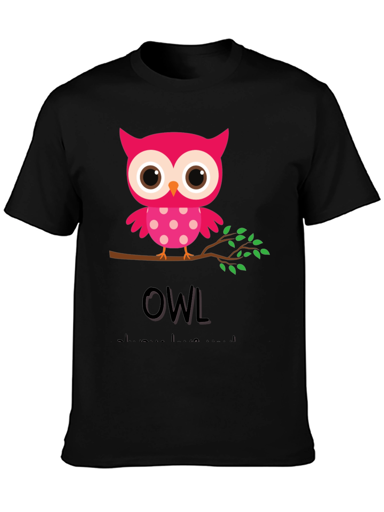 Black Owl Always Love You Graphic Tee view 3
