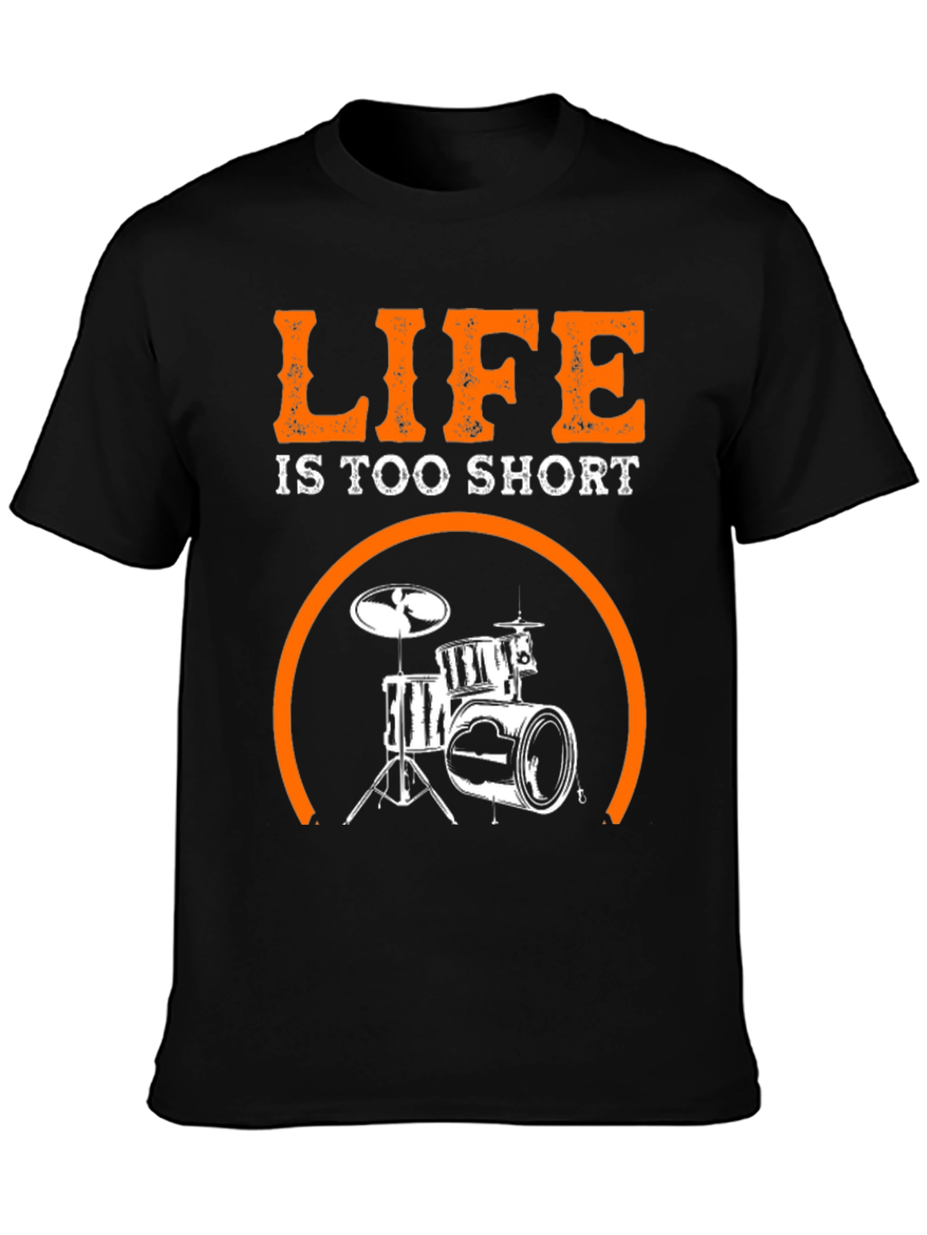 Black Life Is Too Short Drums T-Shirt view 3