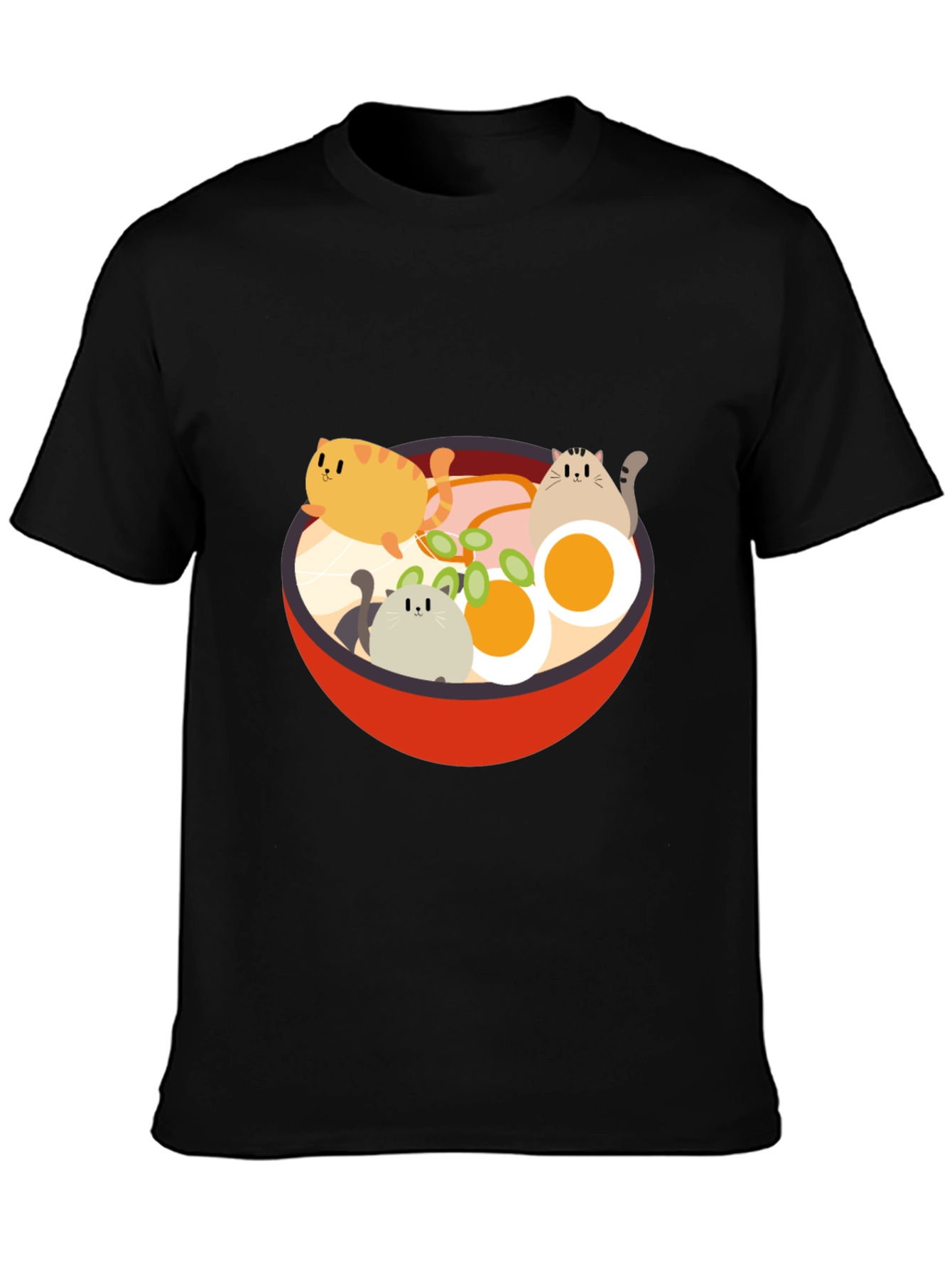 Cat Ramen T-Shirt - Kawaii Noodle Bowl Design - 3