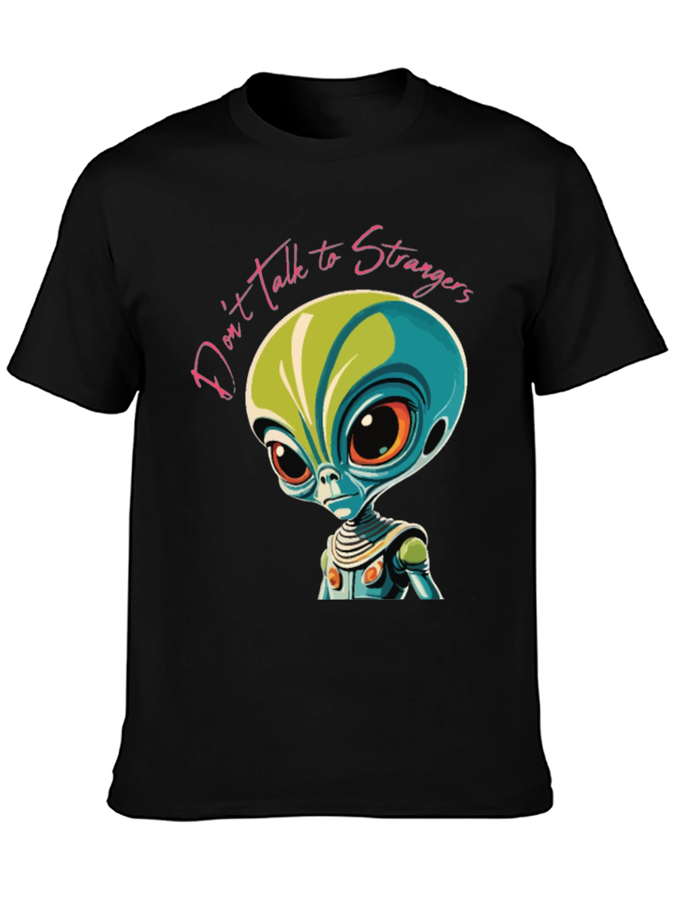 Black Don't Talk to Strangers Alien Graphic Tee view 3