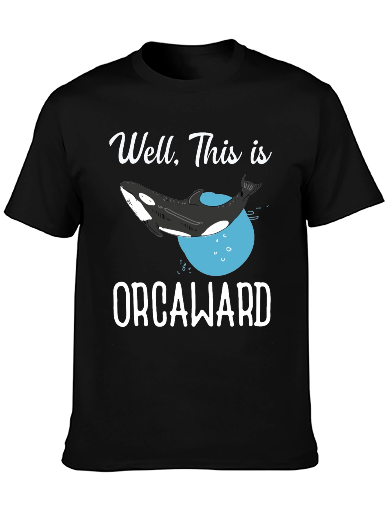 Black Orcaward T-Shirt - Funny Orca Whale Graphic Tee view 3