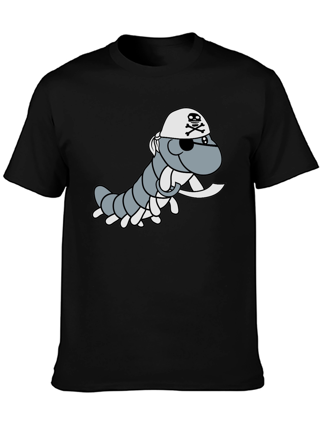 Black Pirate Centipede Graphic Tee - Black Cotton T-Shirt view 3