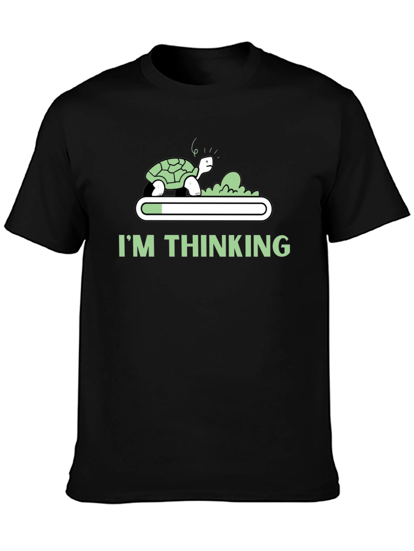Black I'm Thinking Funny Turtle T-Shirt view 3