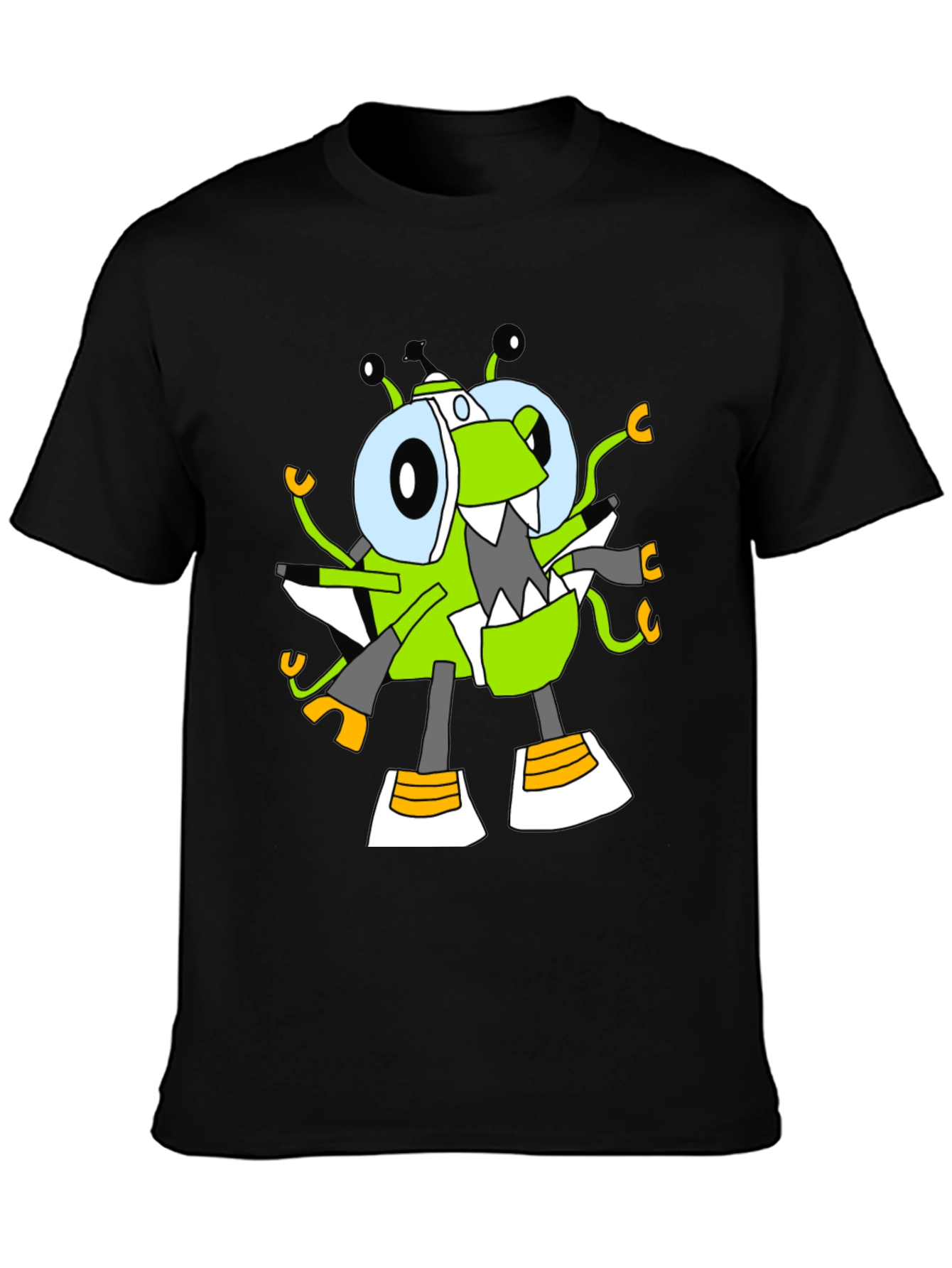 Black Cartoon Character Graphic Tee view 3