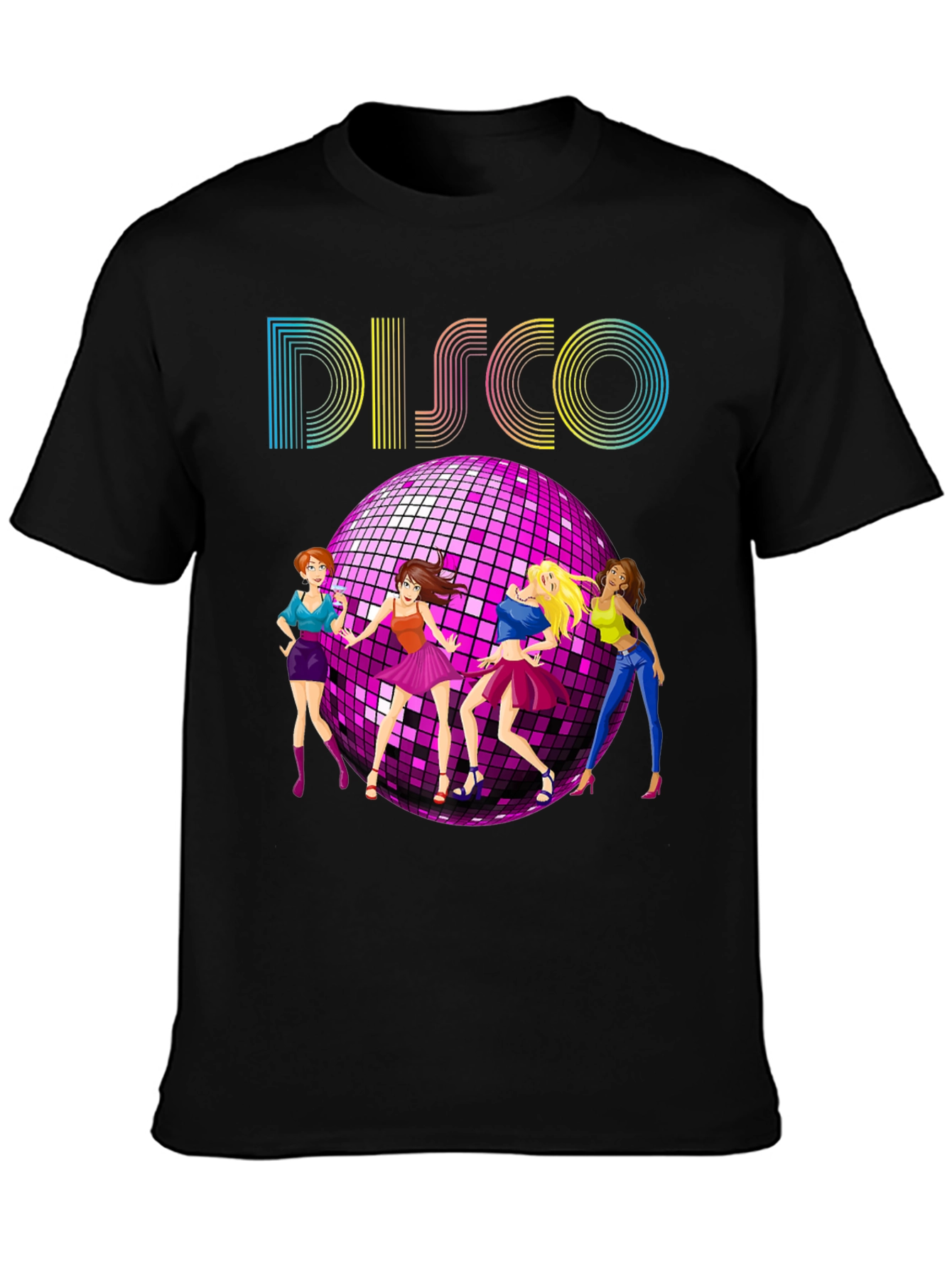 Retro Disco T-Shirt with Dancing Girls - 3