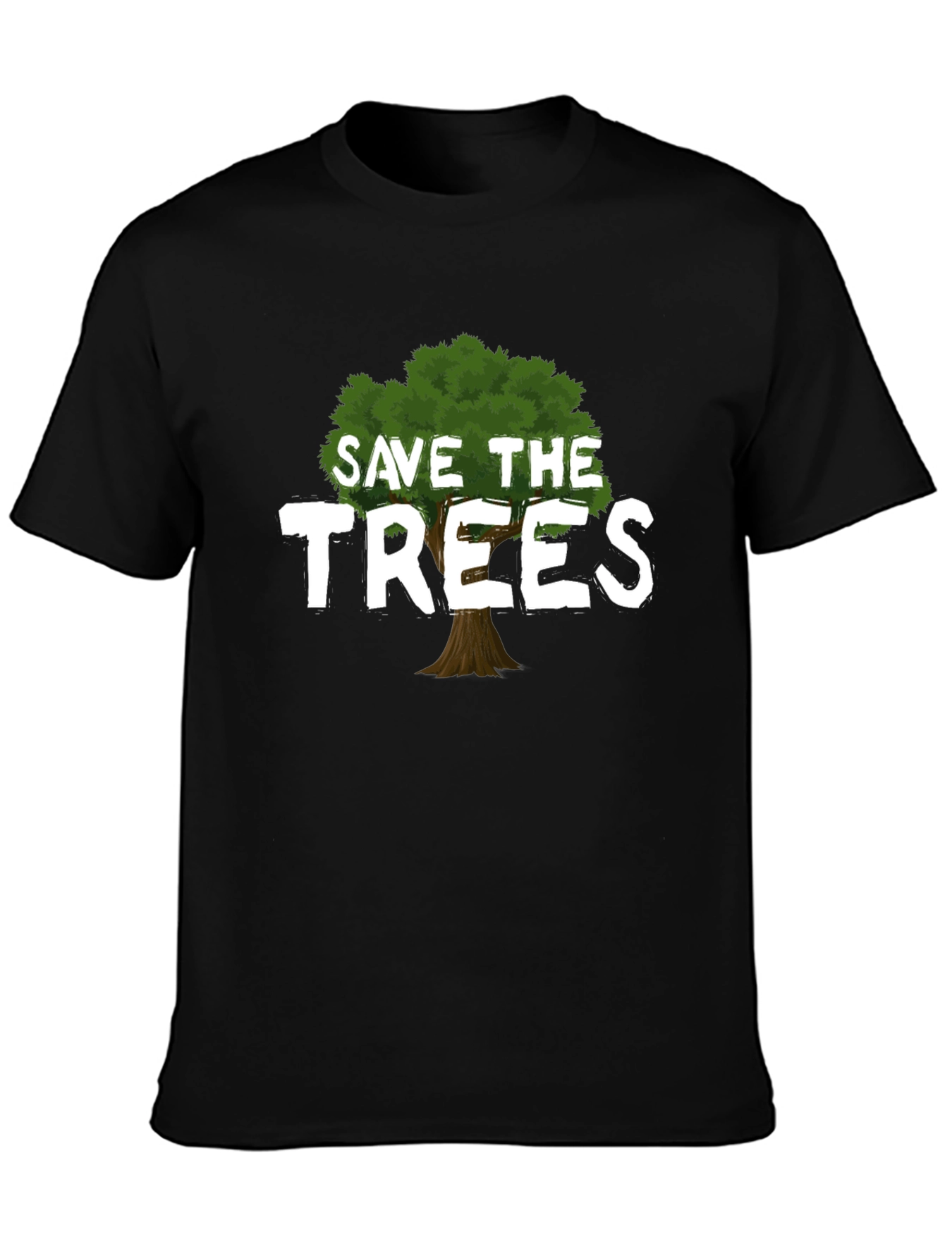 Black Save the Trees Graphic T-Shirt - Eco-Friendly Tee view 3