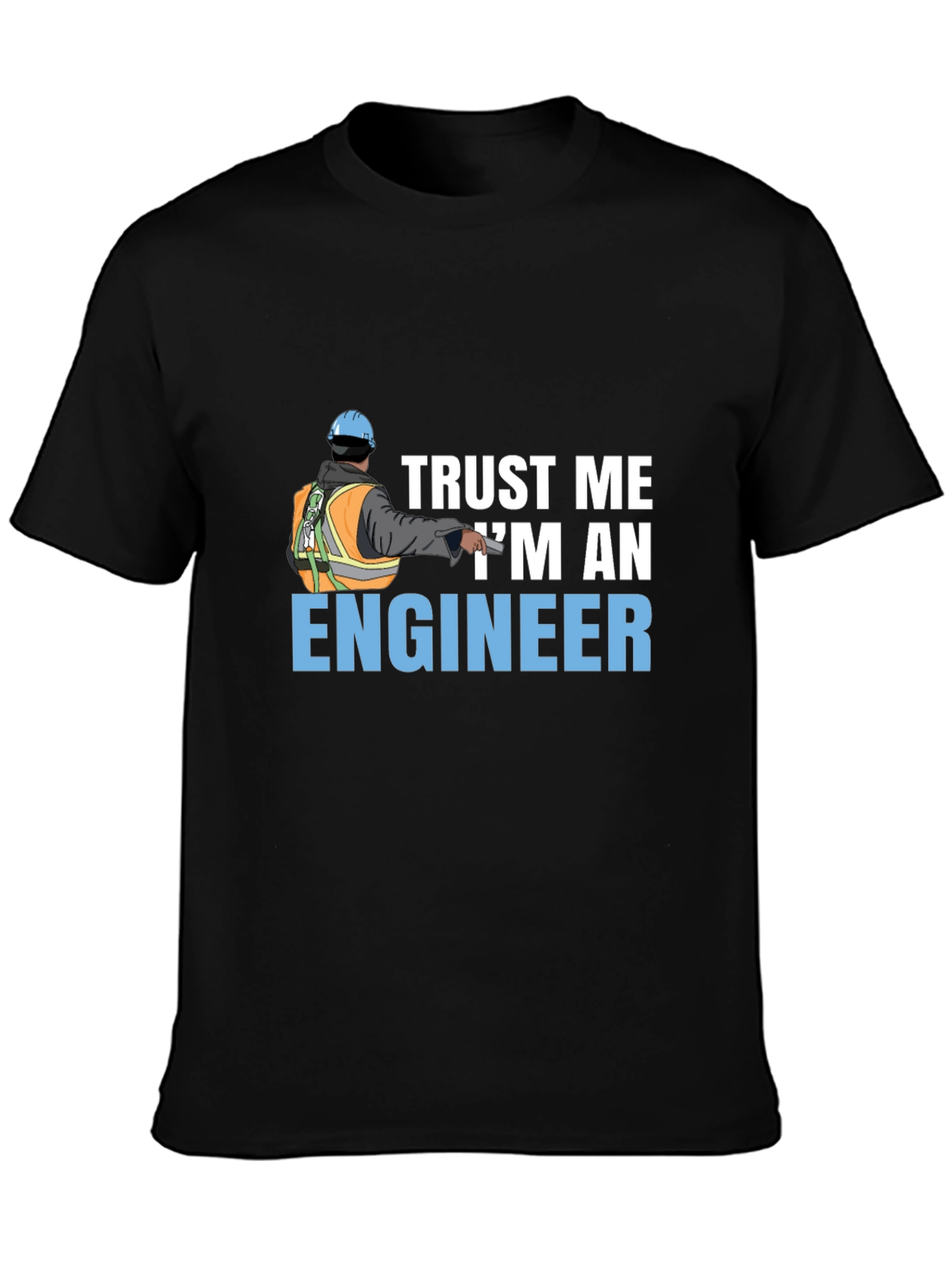 Black Trust Me I'm An Engineer Black T-Shirt view 3