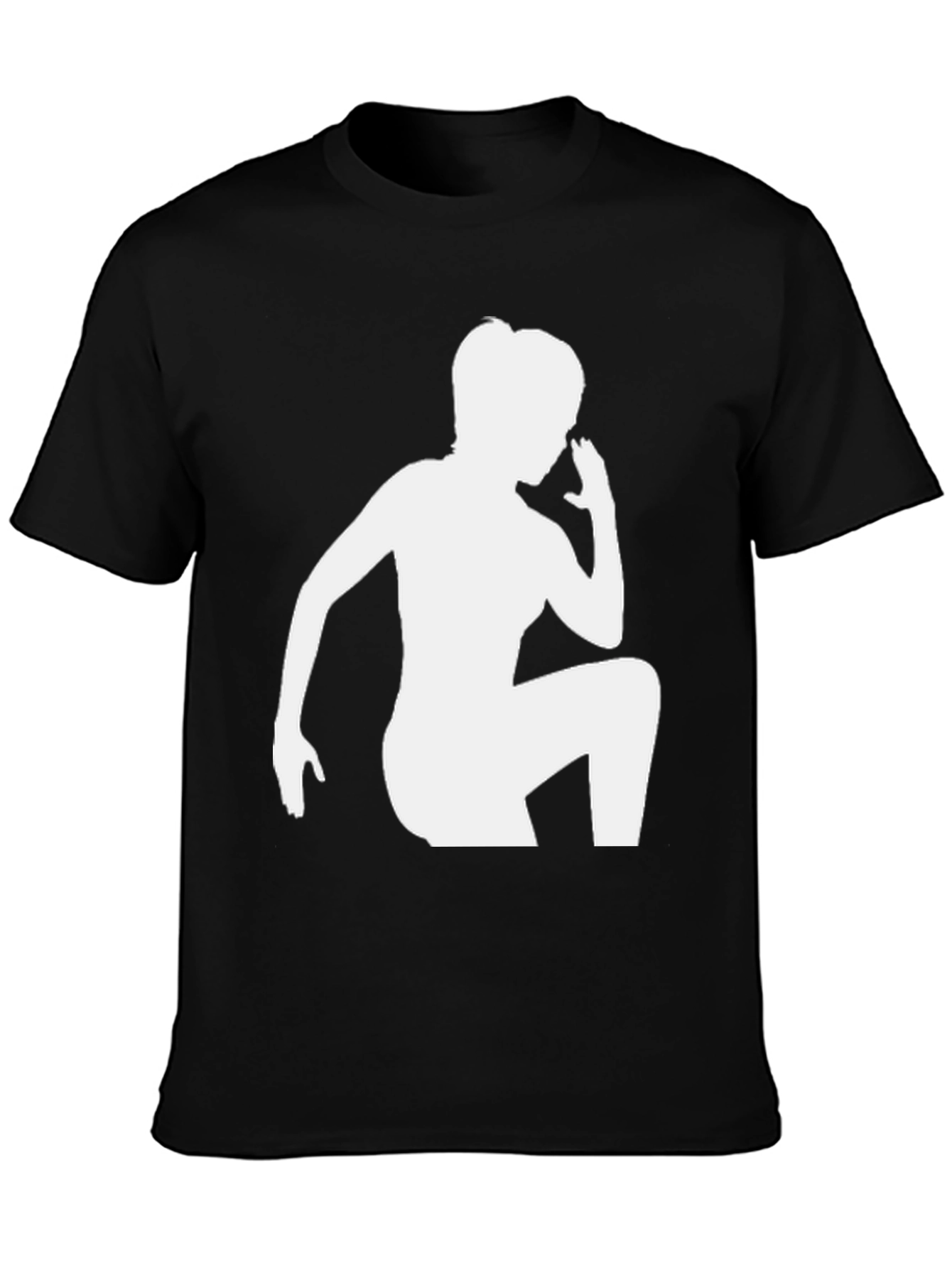 Black Silhouette Graphic Tee - Cool Black Unisex Shirt view 3